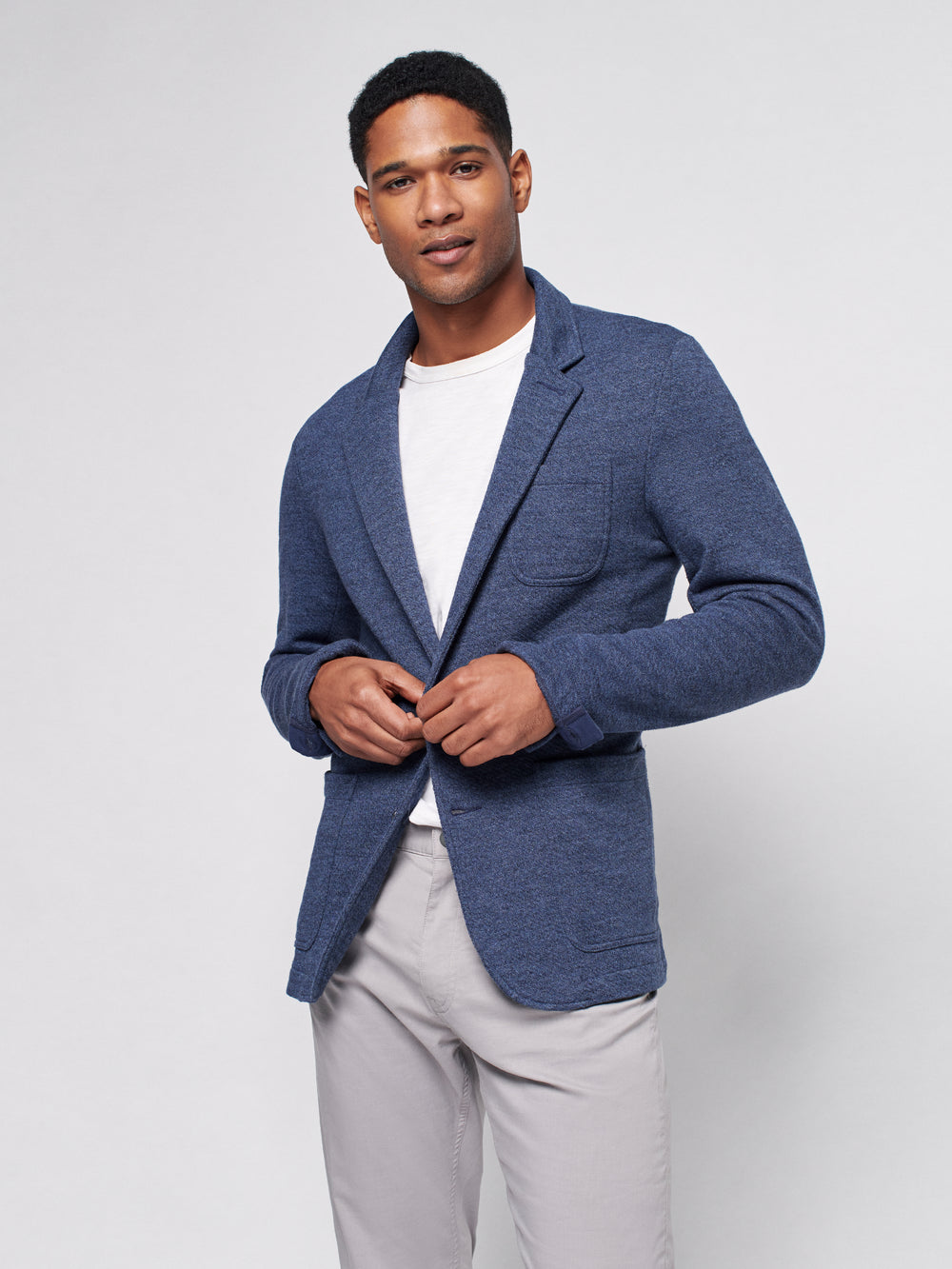 Inlet Knit Blazer Deep Navy Melange