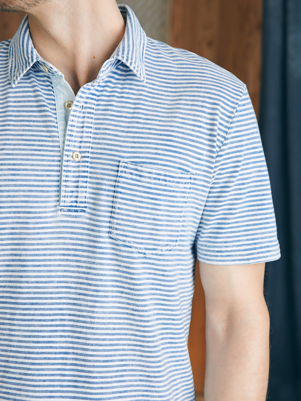 Sunwashed Indigo Polo