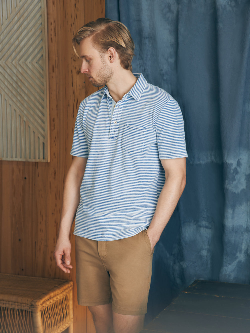 Sunwashed Indigo Polo