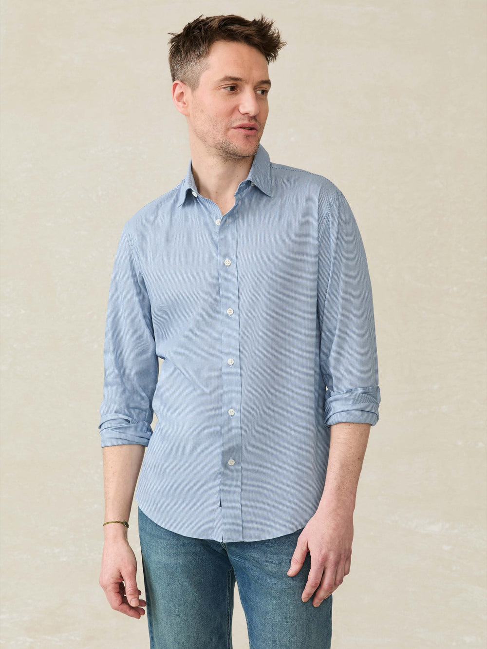 The Movement Shirt Azure Pincheck