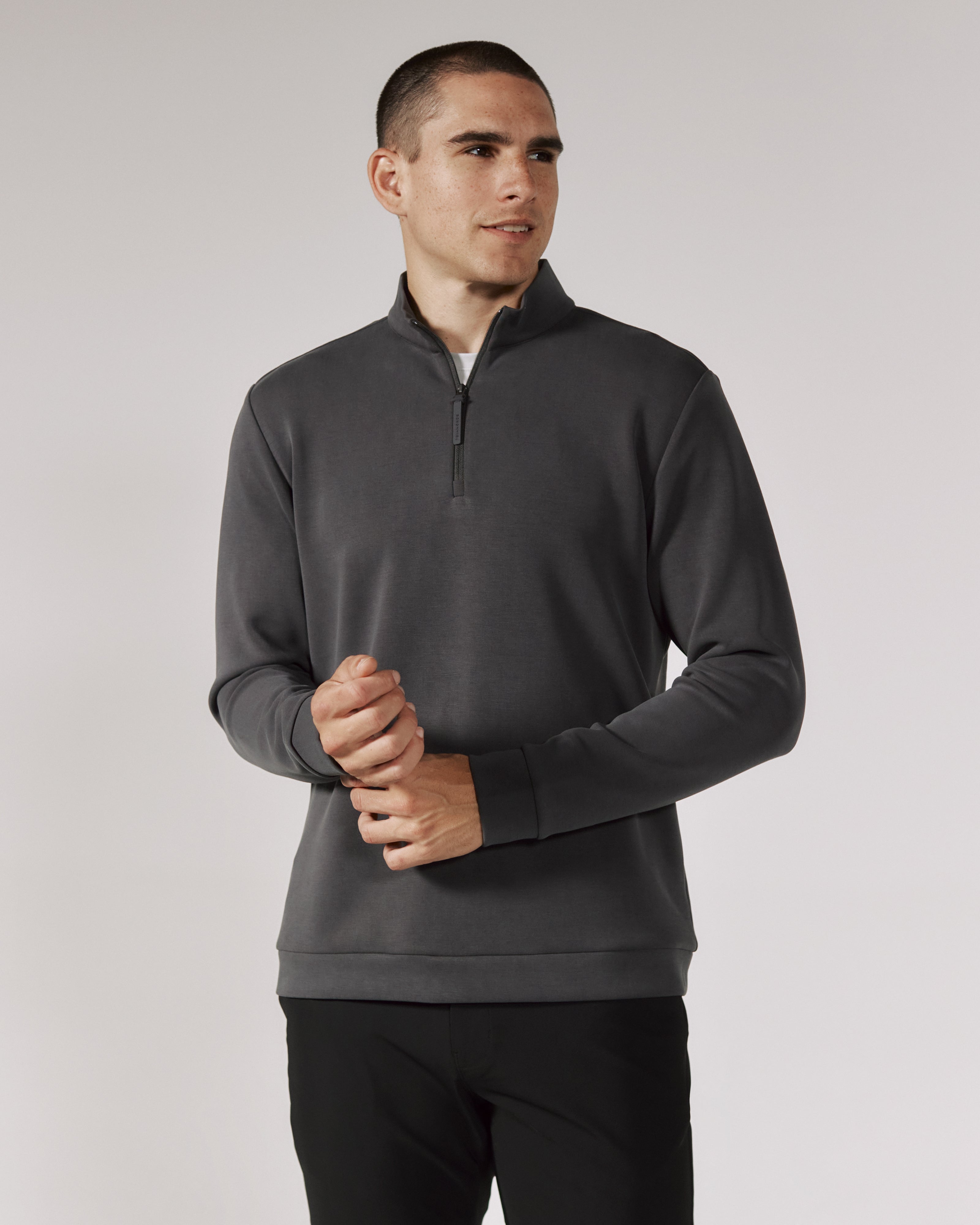 Rev 1/4 Zip Modal Sweater Anthracite