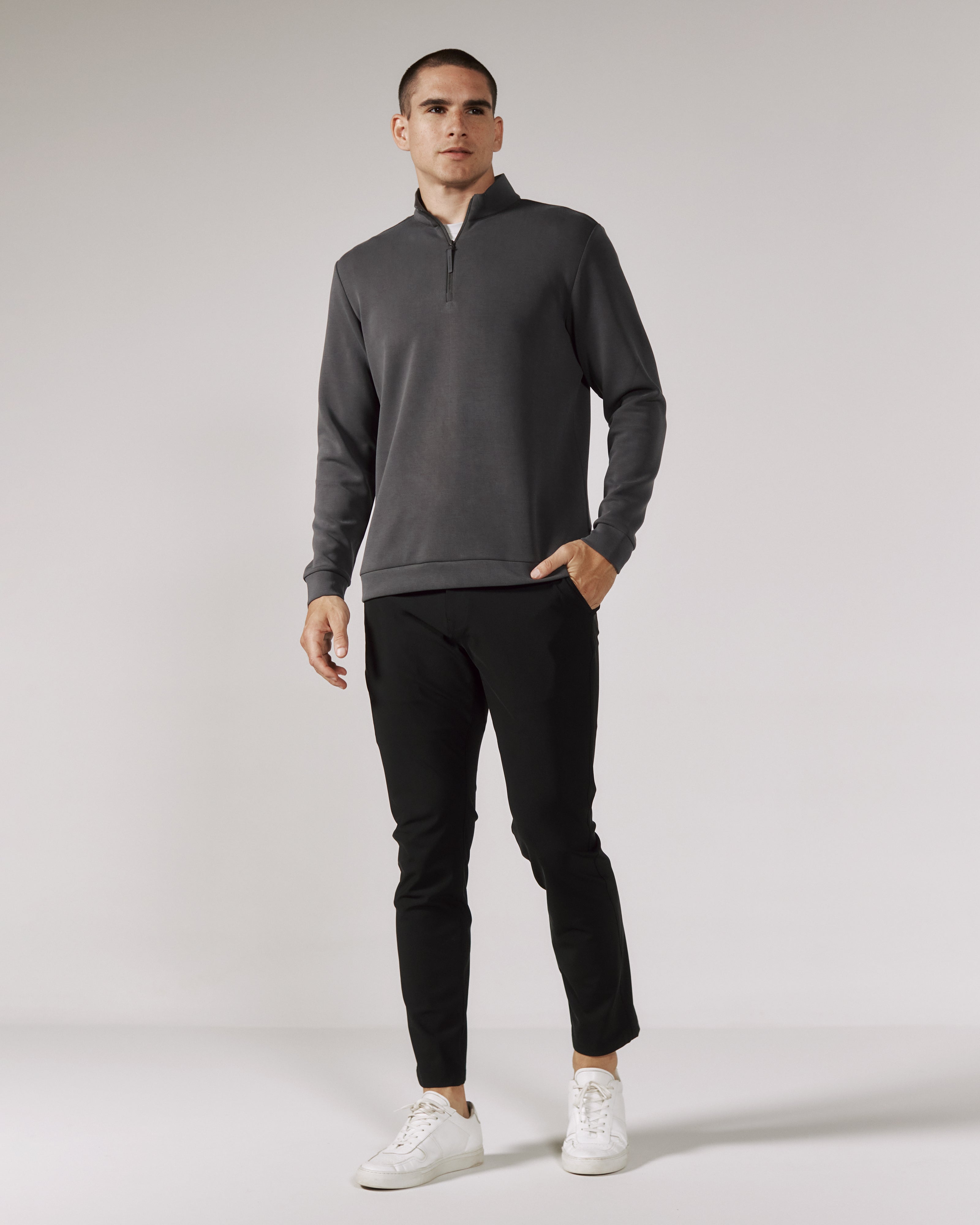 Rev 1/4 Zip Modal Sweater Anthracite