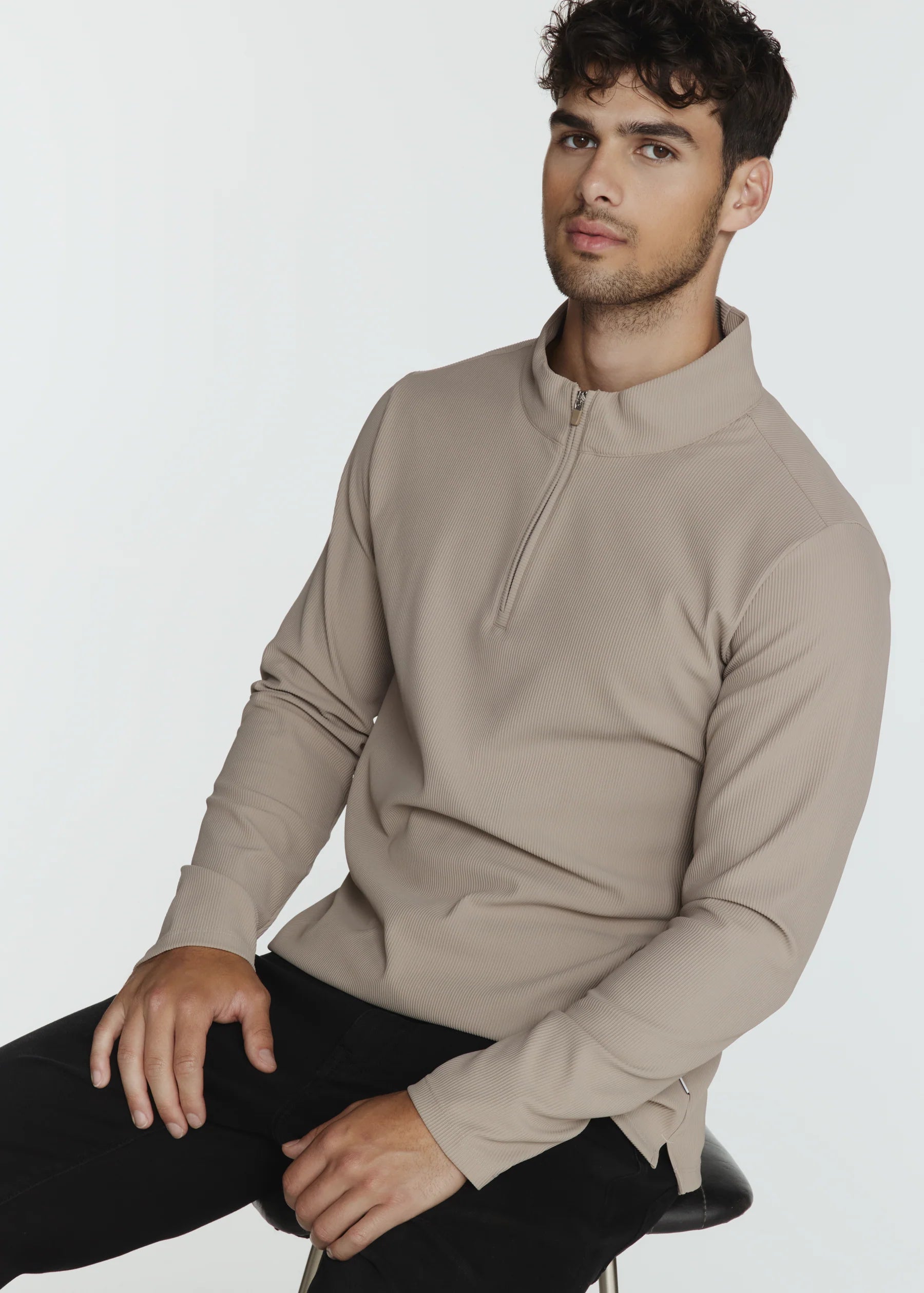 Drift Quarter Zip Pullover Taupe
