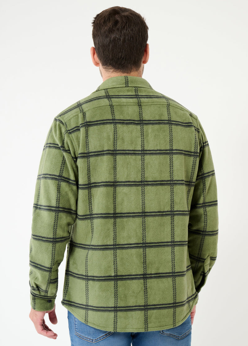 Sunday Fleece Shirt Jacket Olive Check