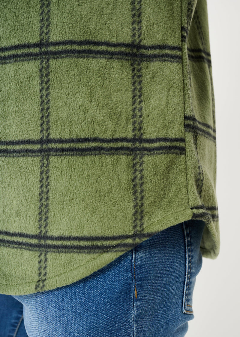 Sunday Fleece Shirt Jacket Olive Check