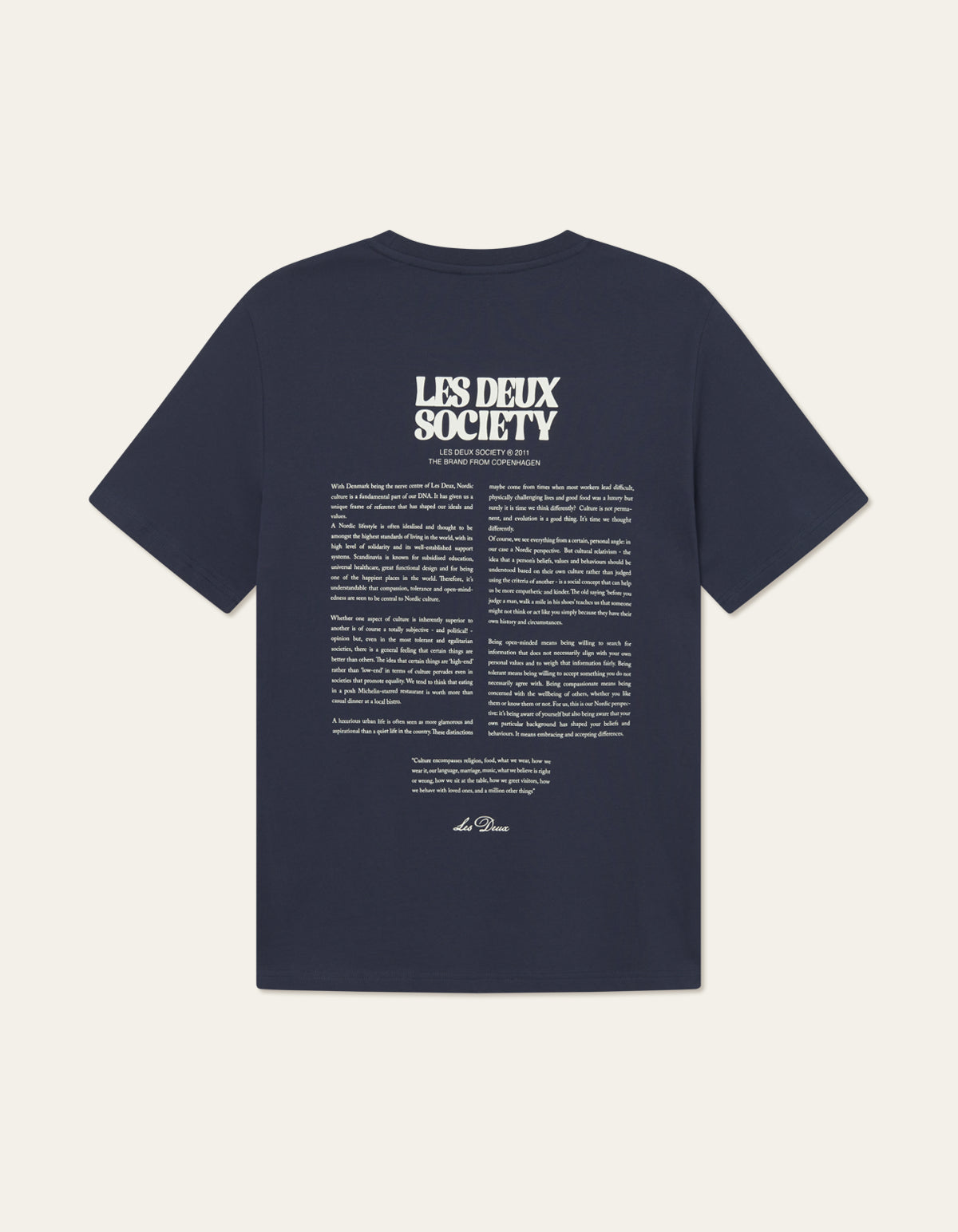 Society T-Shirt Dark Navy/Ivory