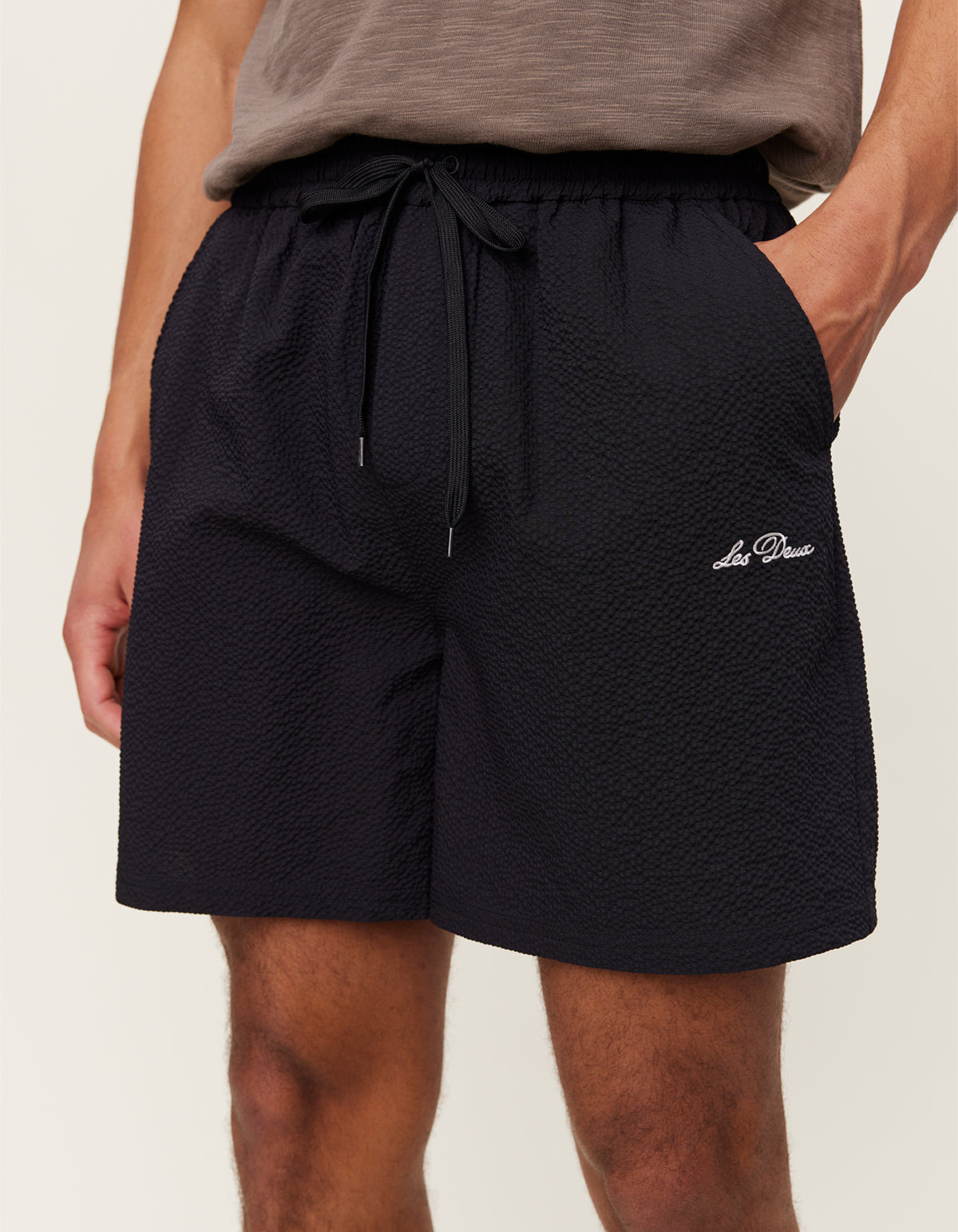 Stan Seersucker Swim Shorts 2.0 Black