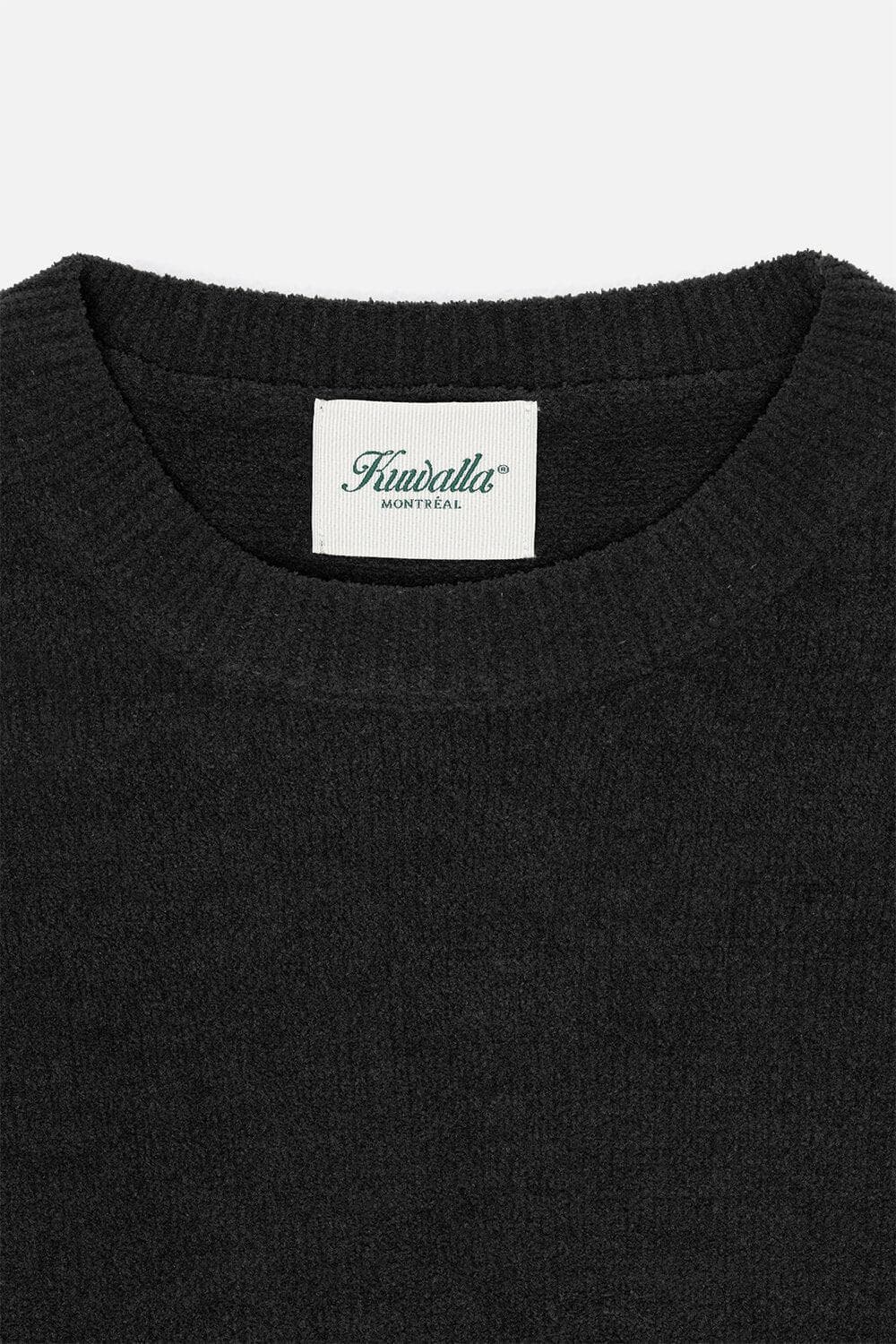 Textured Knit Crew in Black