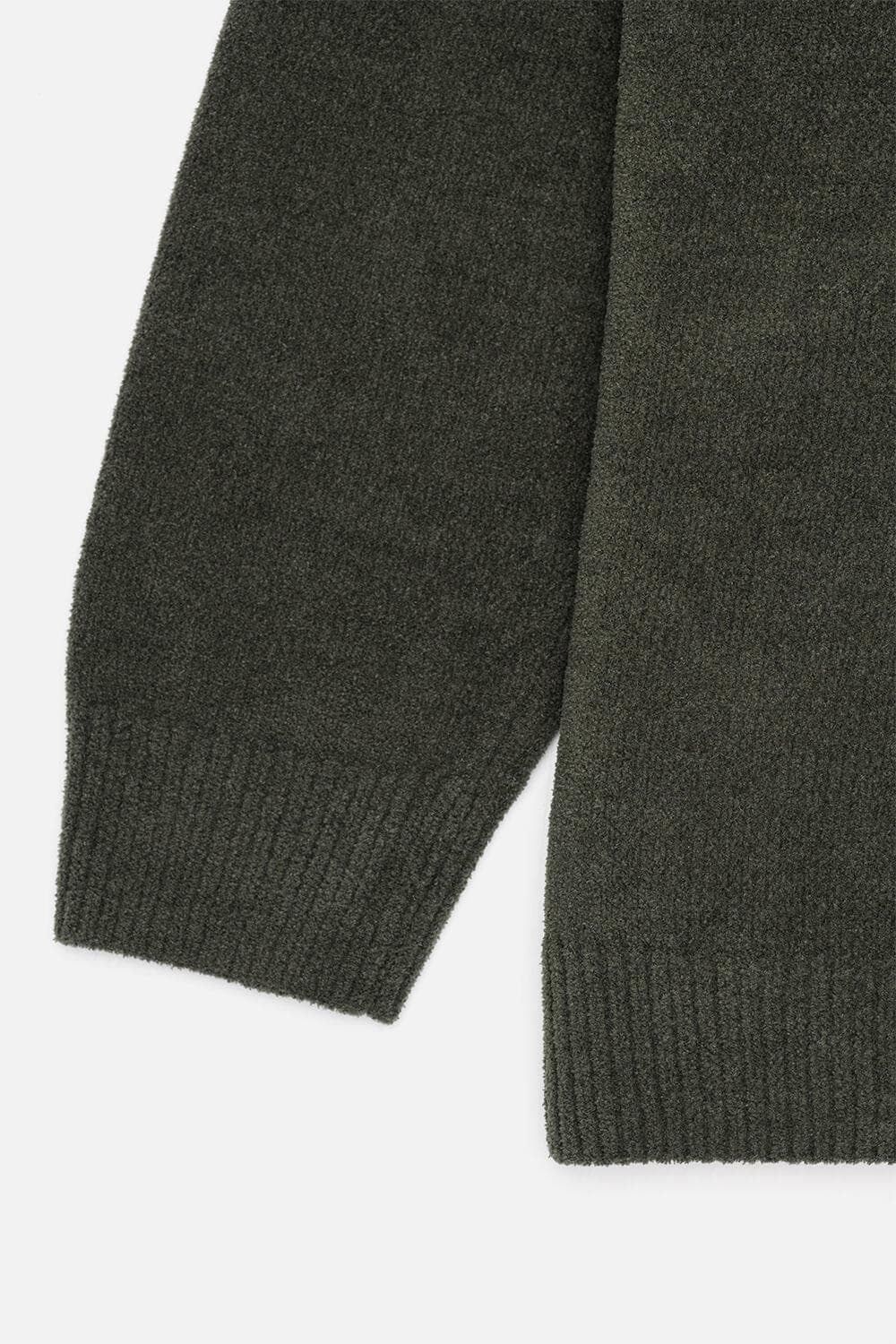 Textured Knit Crew in Olive