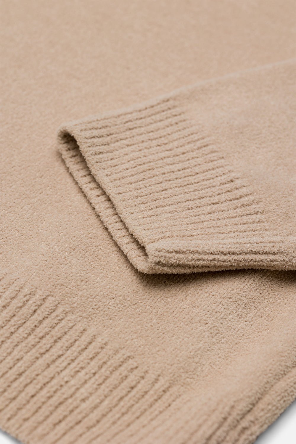 Textured Knit Crew in Beige