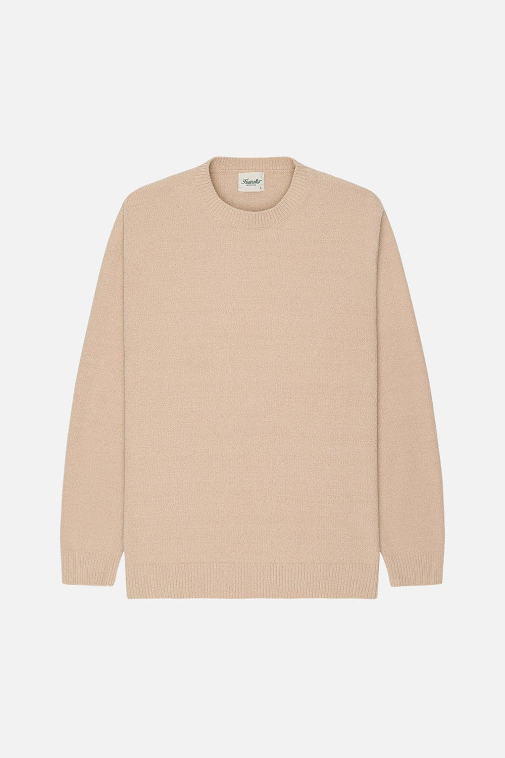 Textured Knit Crew in Beige