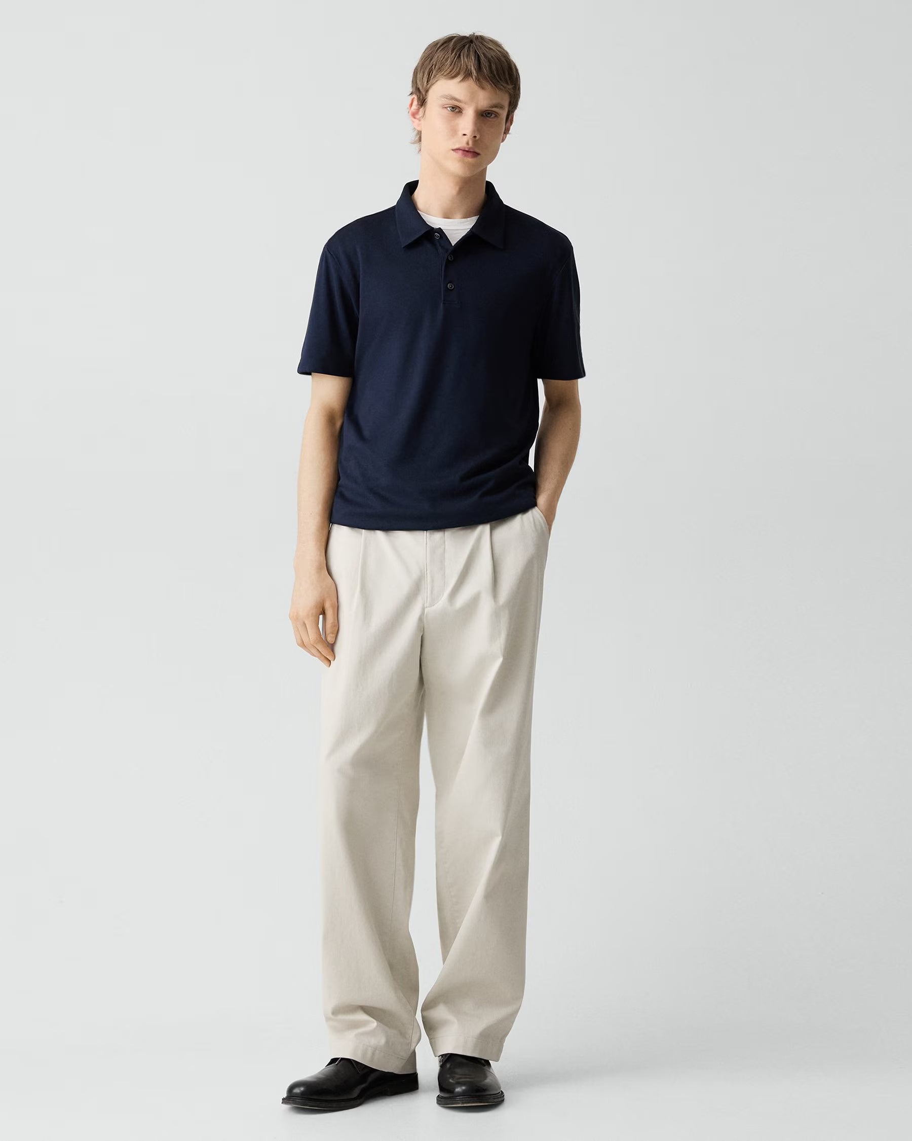 Bron Polo Shirt in Anemone Modal Jersey Baltic