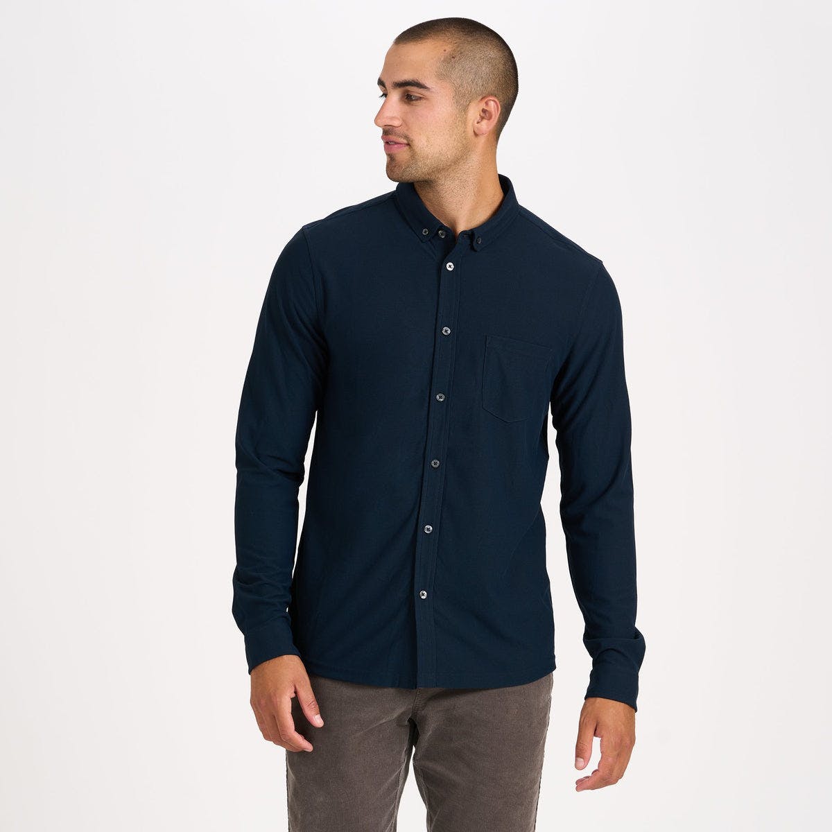 Long Sleeve Ace Button Down Ink