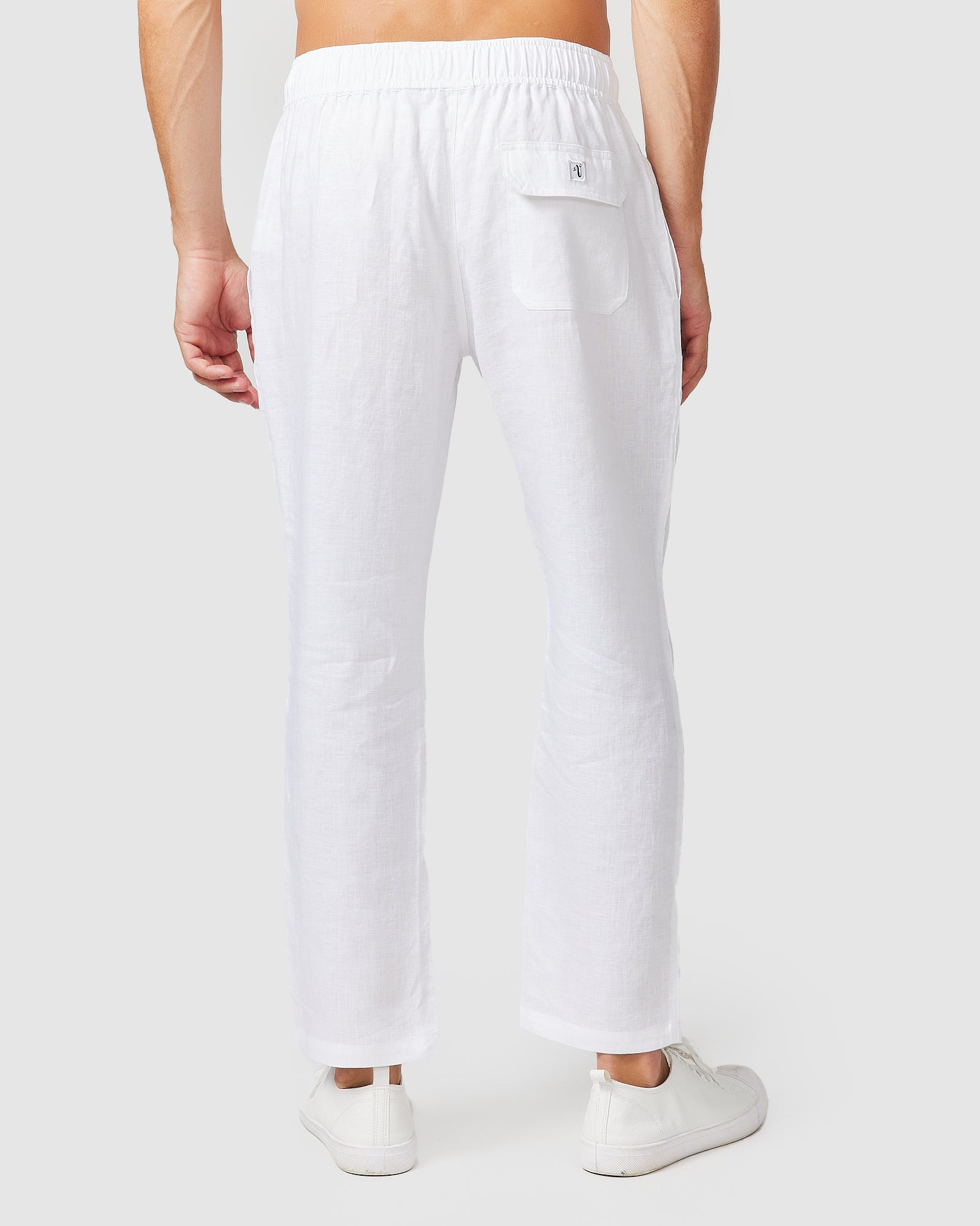 Solid Linen Pant White