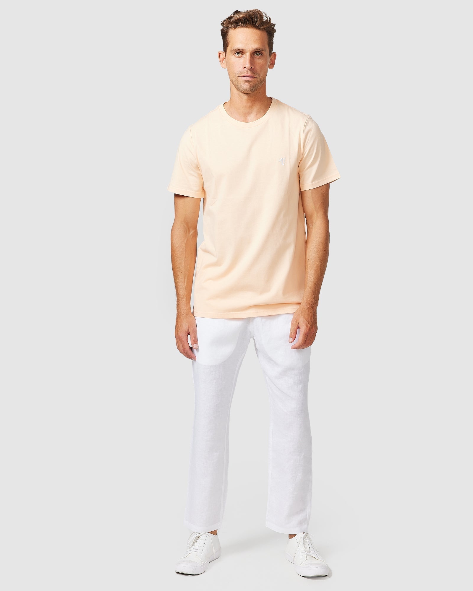 Solid Linen Pant White