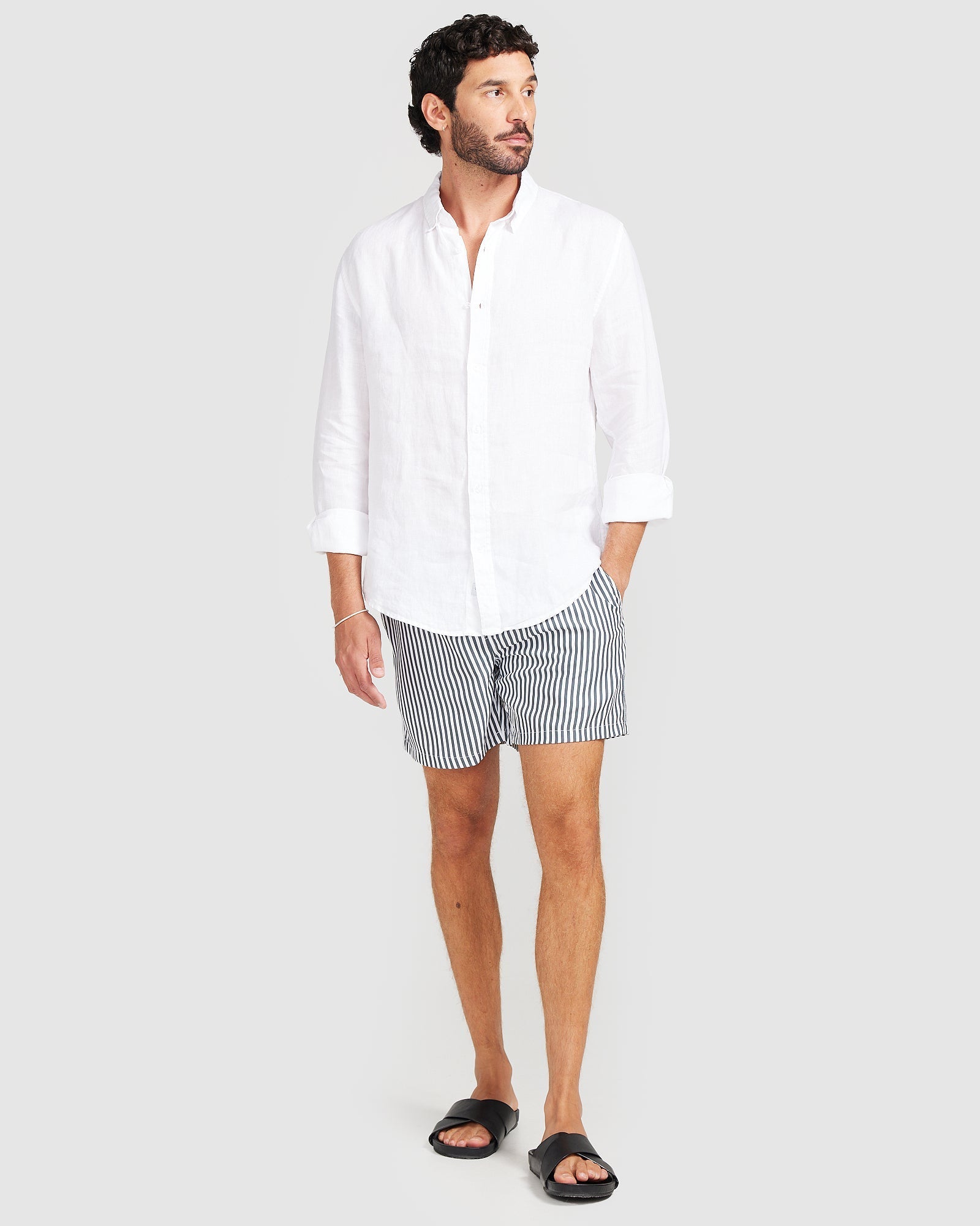 Solid Linen Shirt White