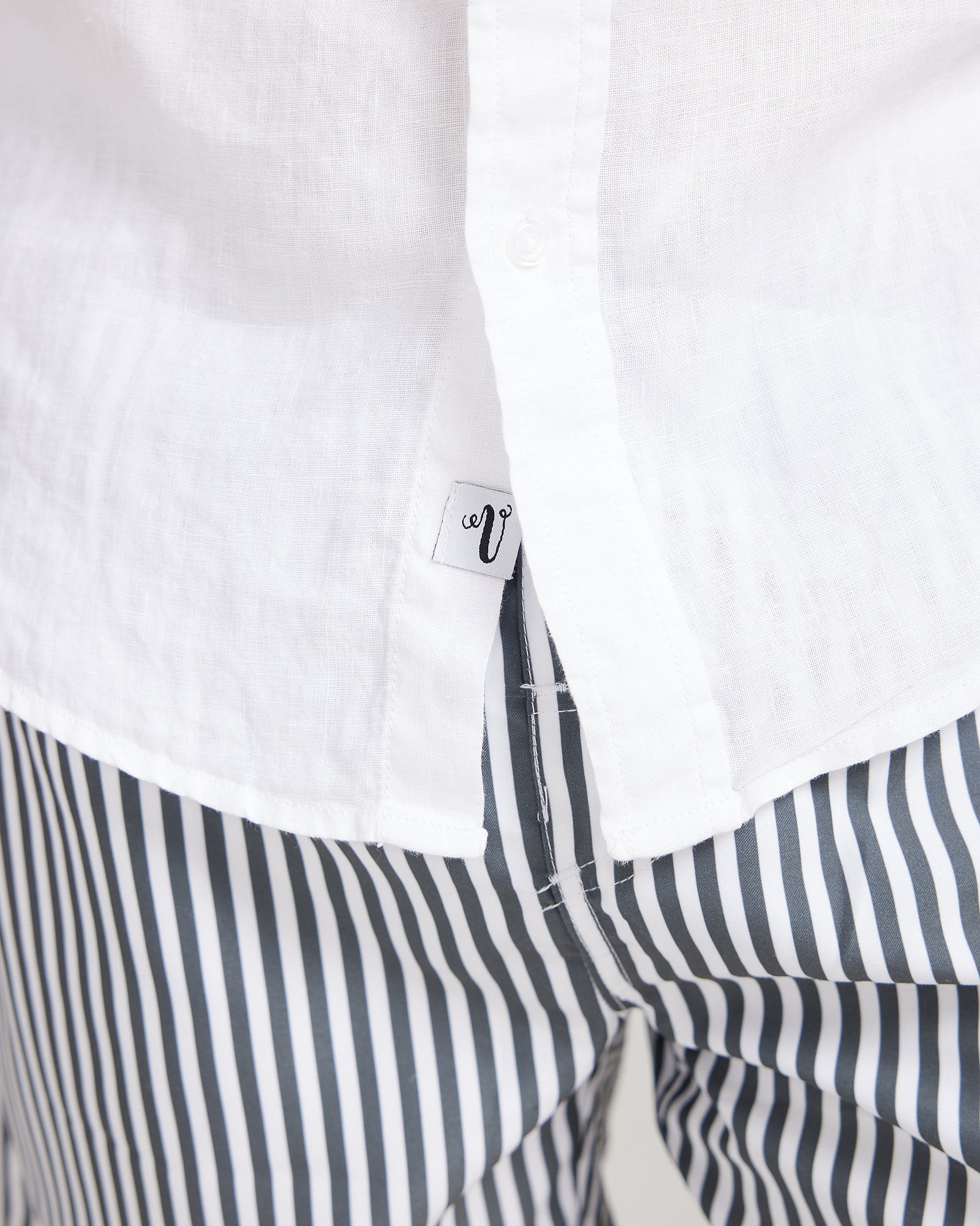 Solid Linen Shirt White