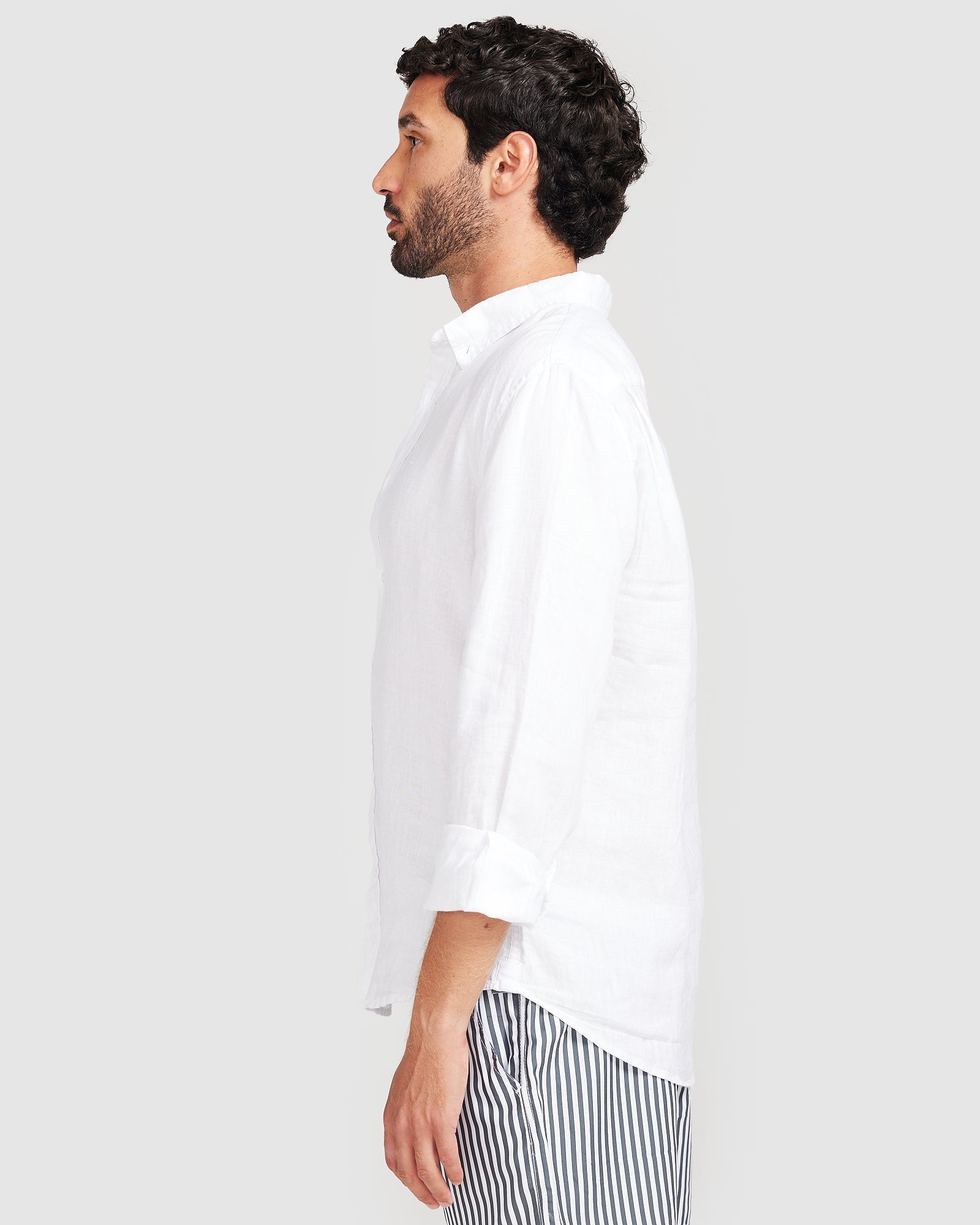 Solid Linen Shirt White