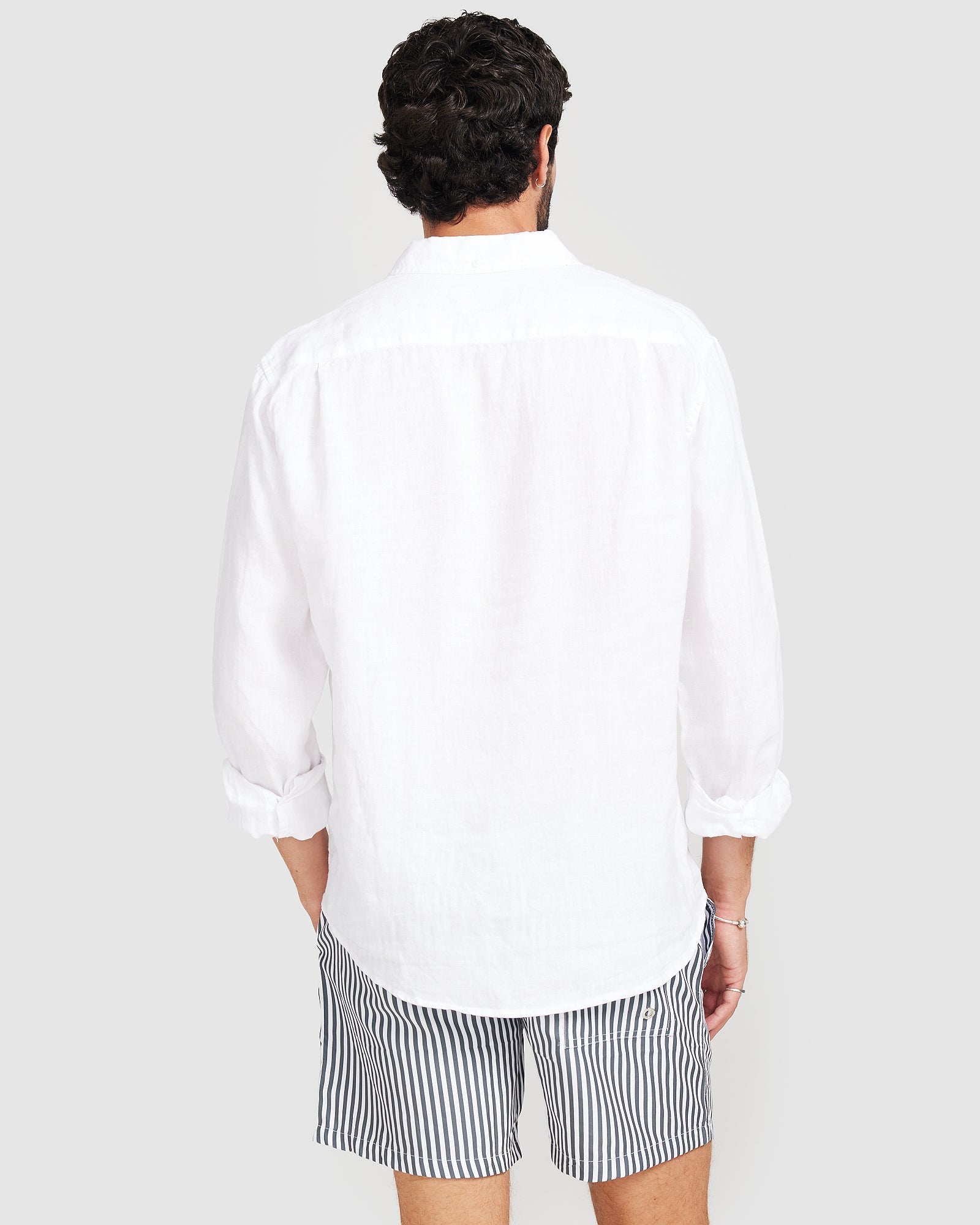 Solid Linen Shirt White