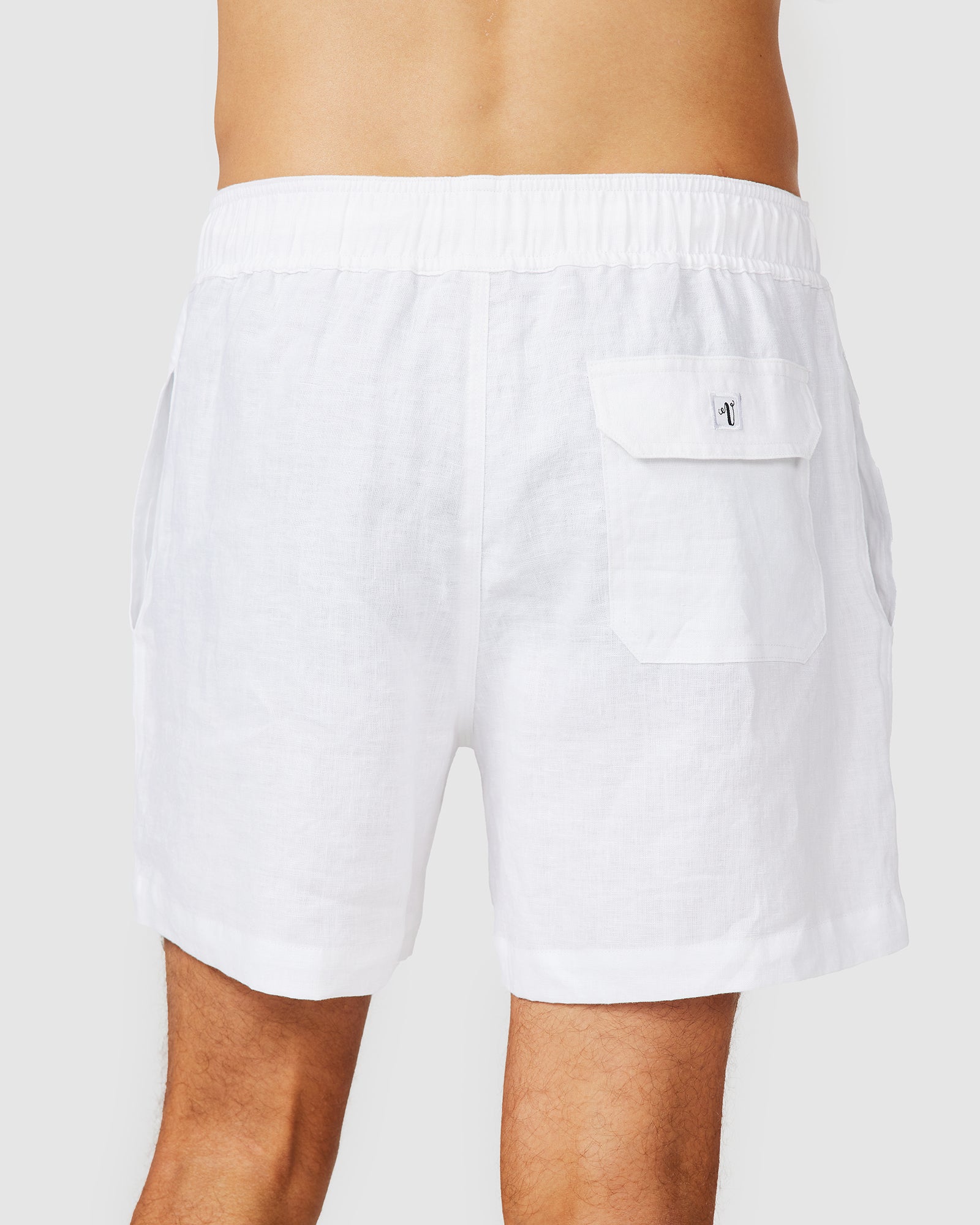 Solid Linen Short White