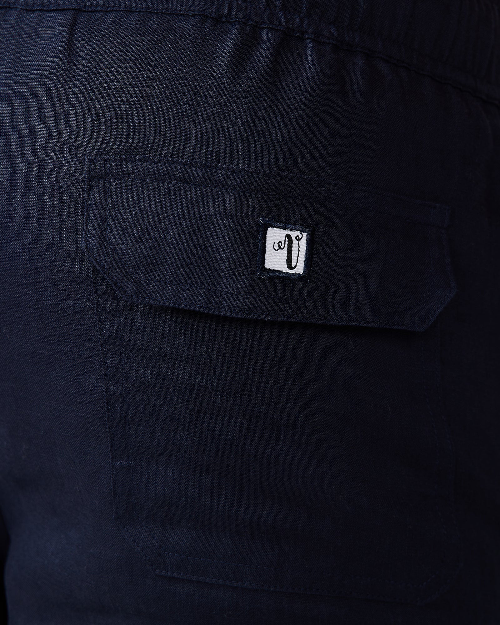 Solid Linen Short Navy