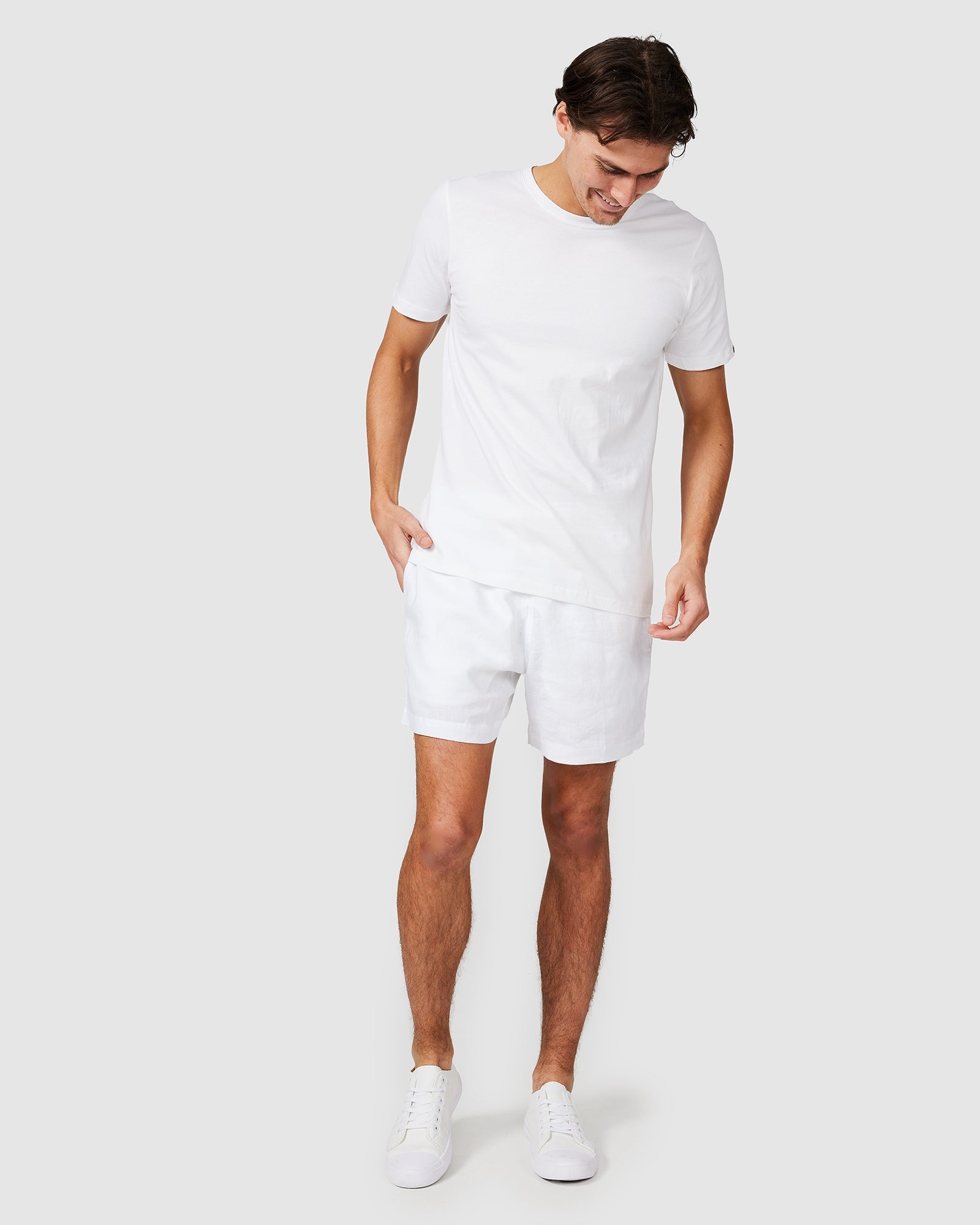 Solid Linen Short White