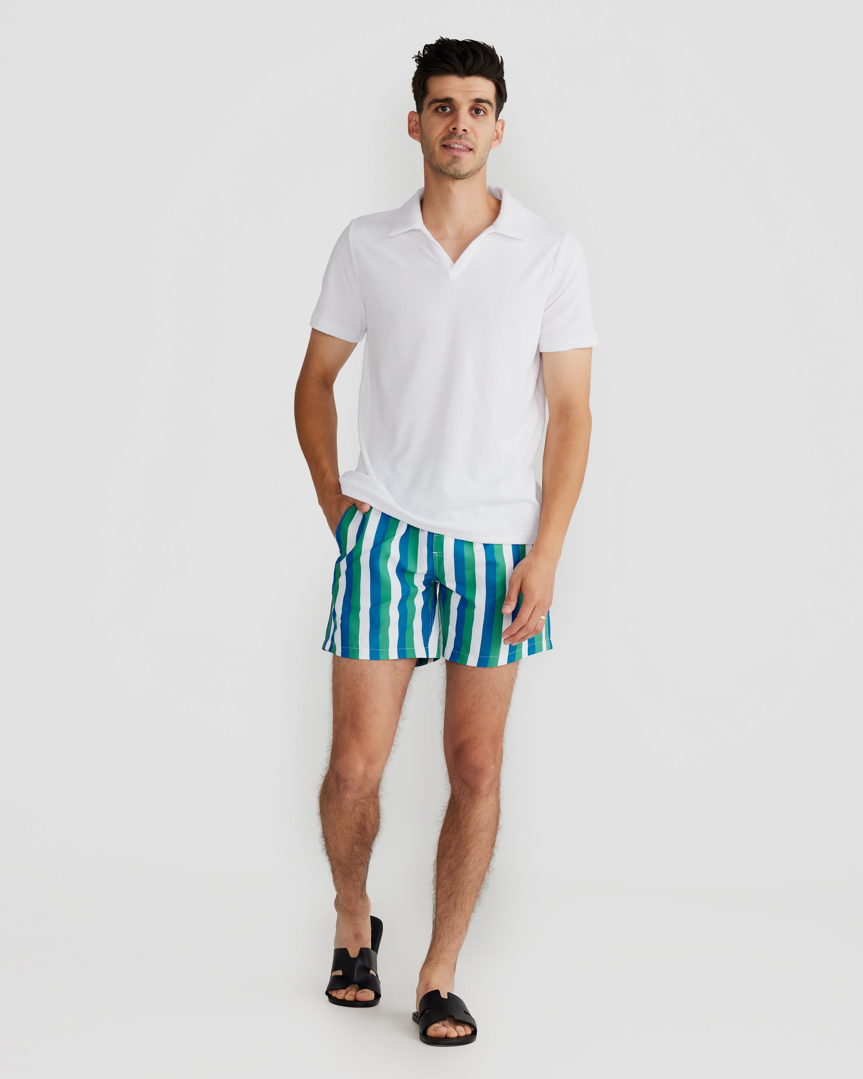 Toronto Swim Short Blue/Green Multi Stripe