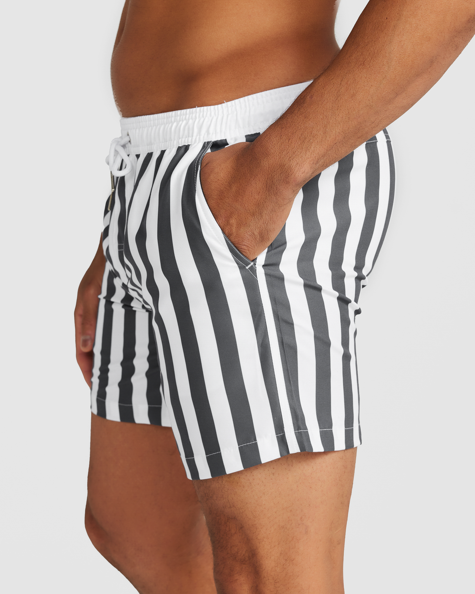 St. Barth Swim Short Black Wide Stripe