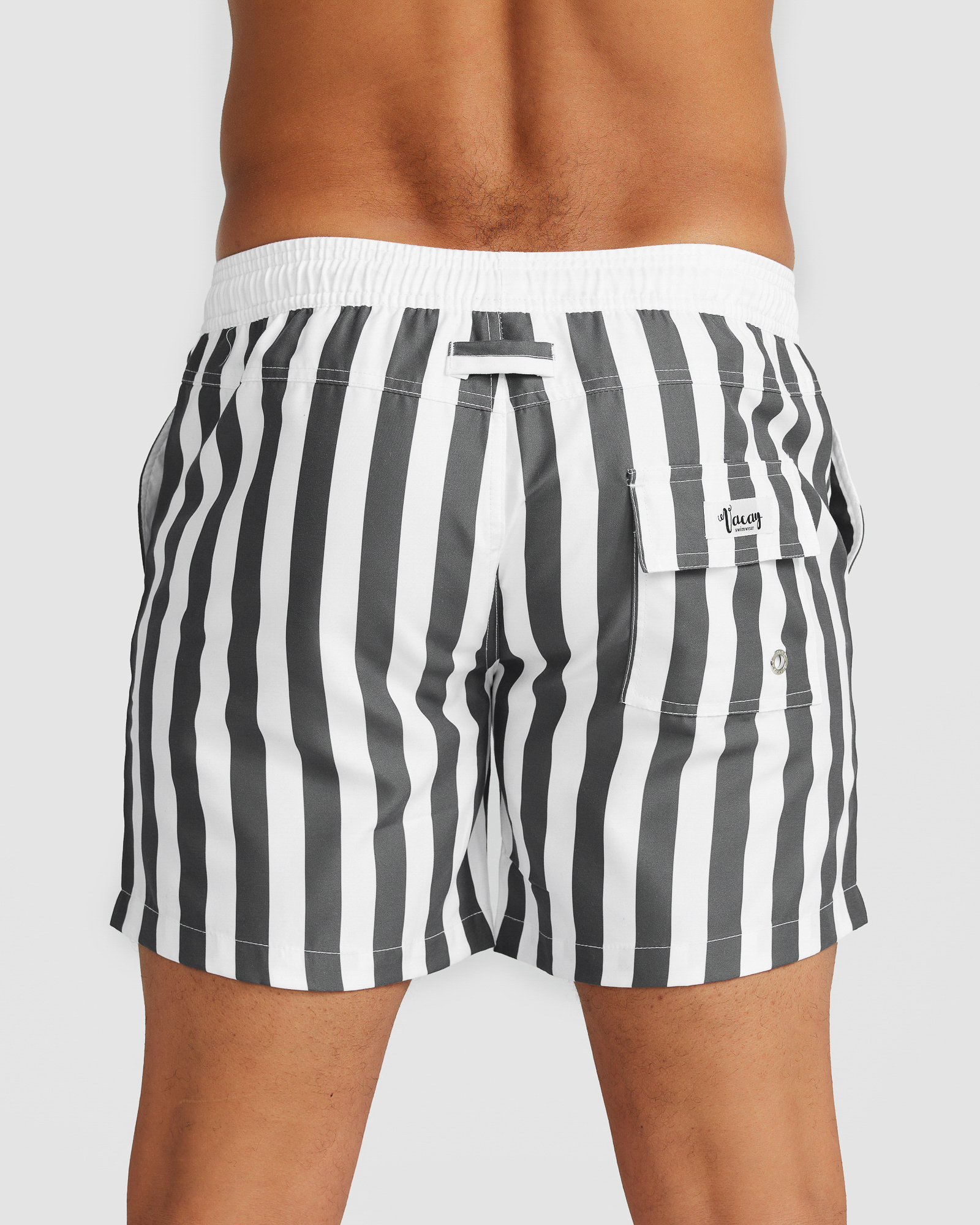 St. Barth Swim Short Black Wide Stripe