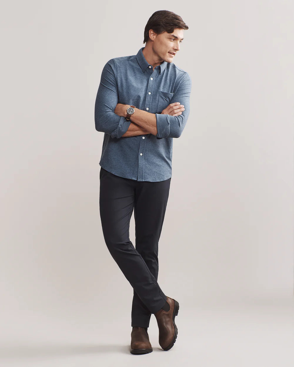 WFH Shirt Vintage Indigo/Slate Blue Heather