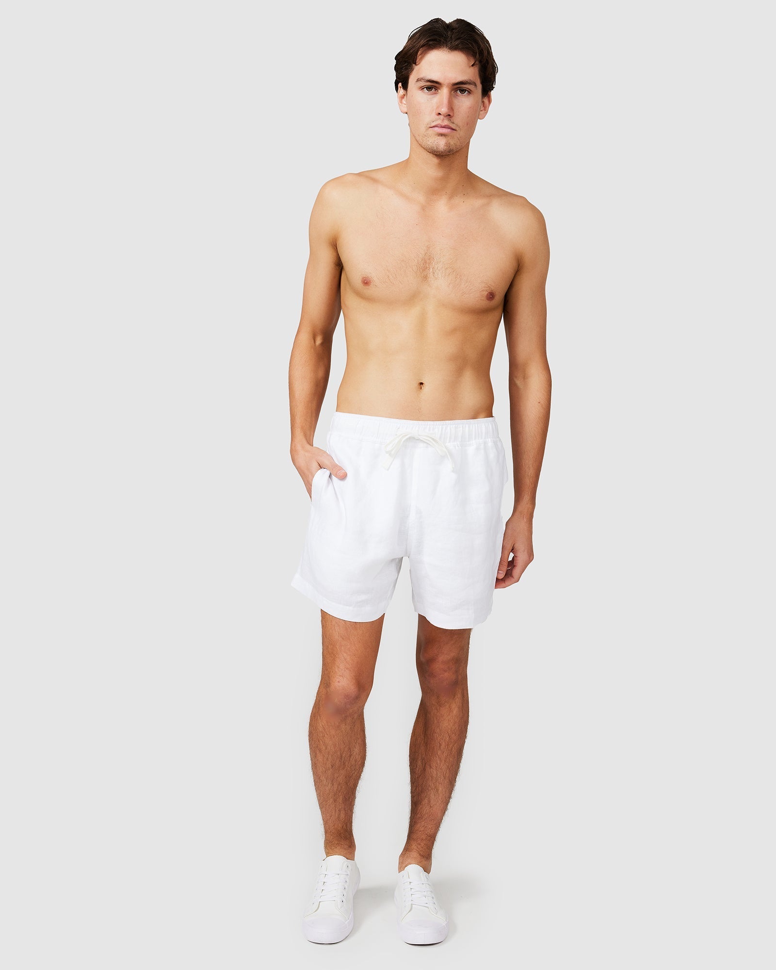 Solid Linen Short White