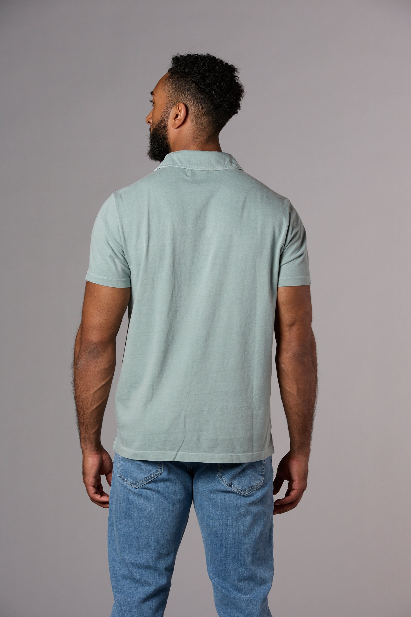 Billy Standard Fit Garment Dyed Polo Washed Blue Green