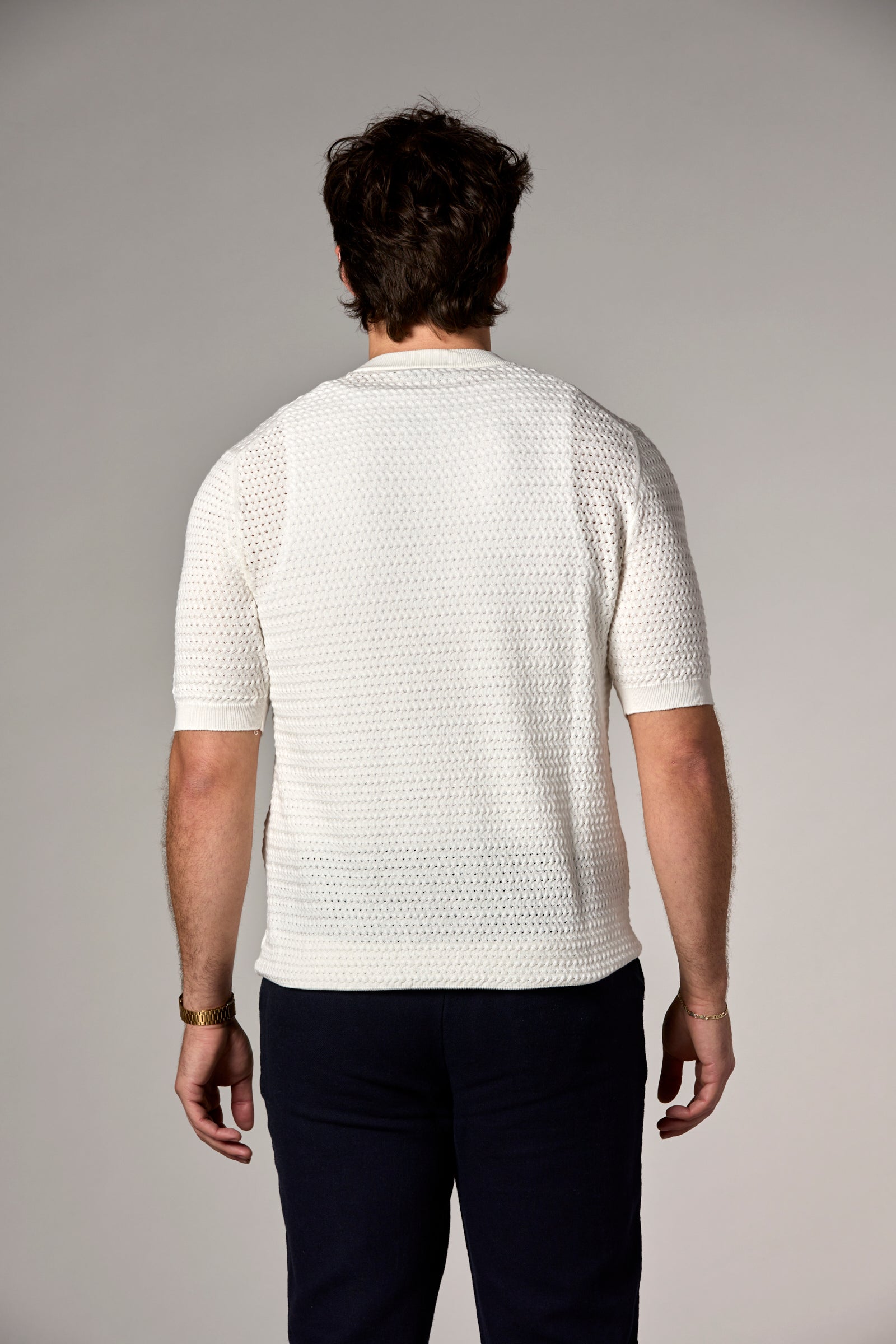 Crochet Sweater Tee Off-White