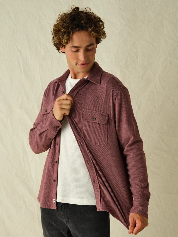 The Dunewood Flannel in Burgundy Twill