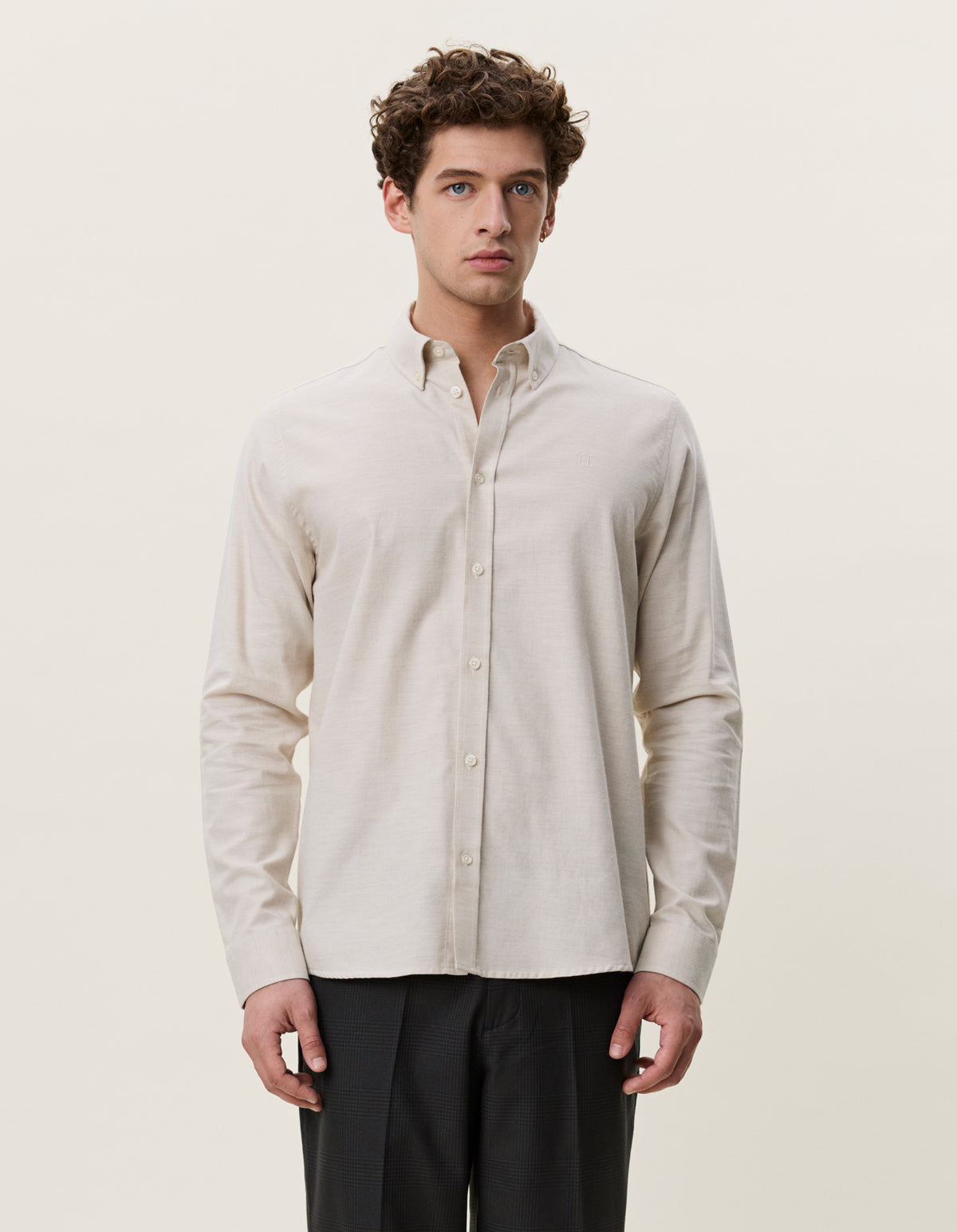 NB Soft Flannel Shirt Oyster Gray White