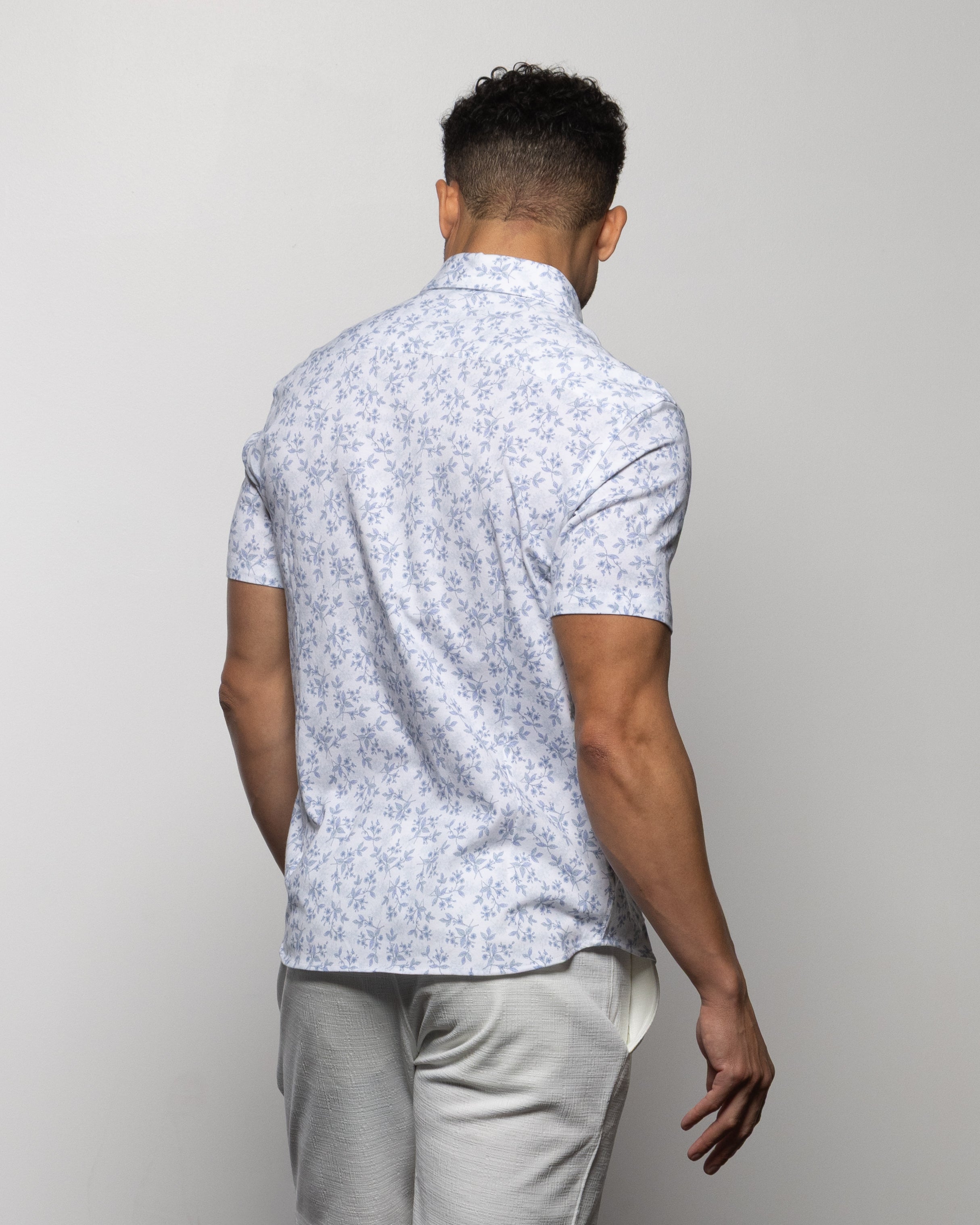 Bello Wildflower Short Sleeve Shirt Summer White