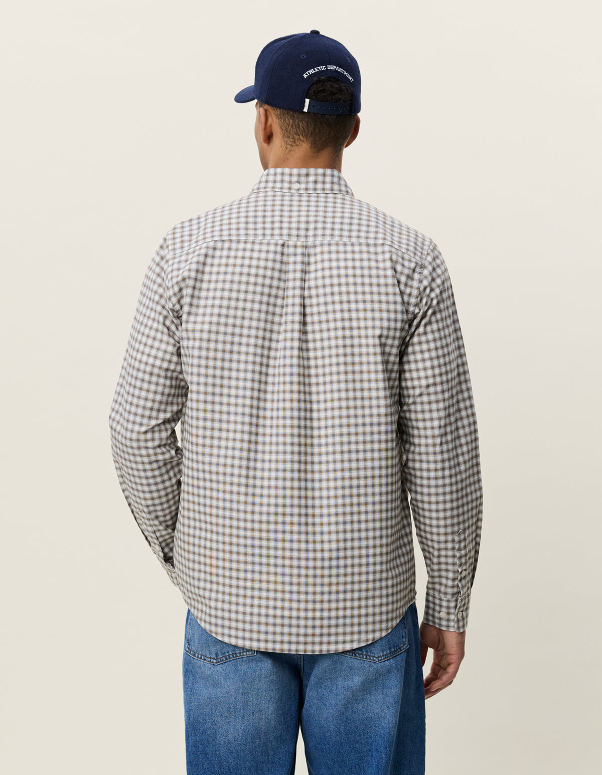 Two Tone Mini Check Shirt Shopping Bag Brown