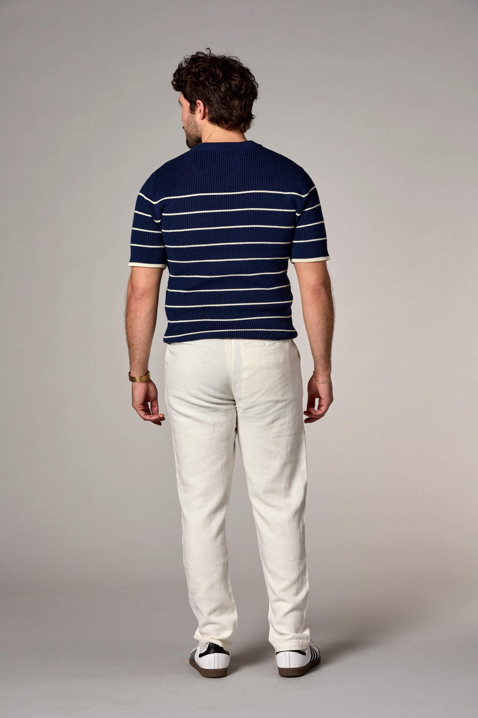 Striped Knit Tee Navy/Ivory