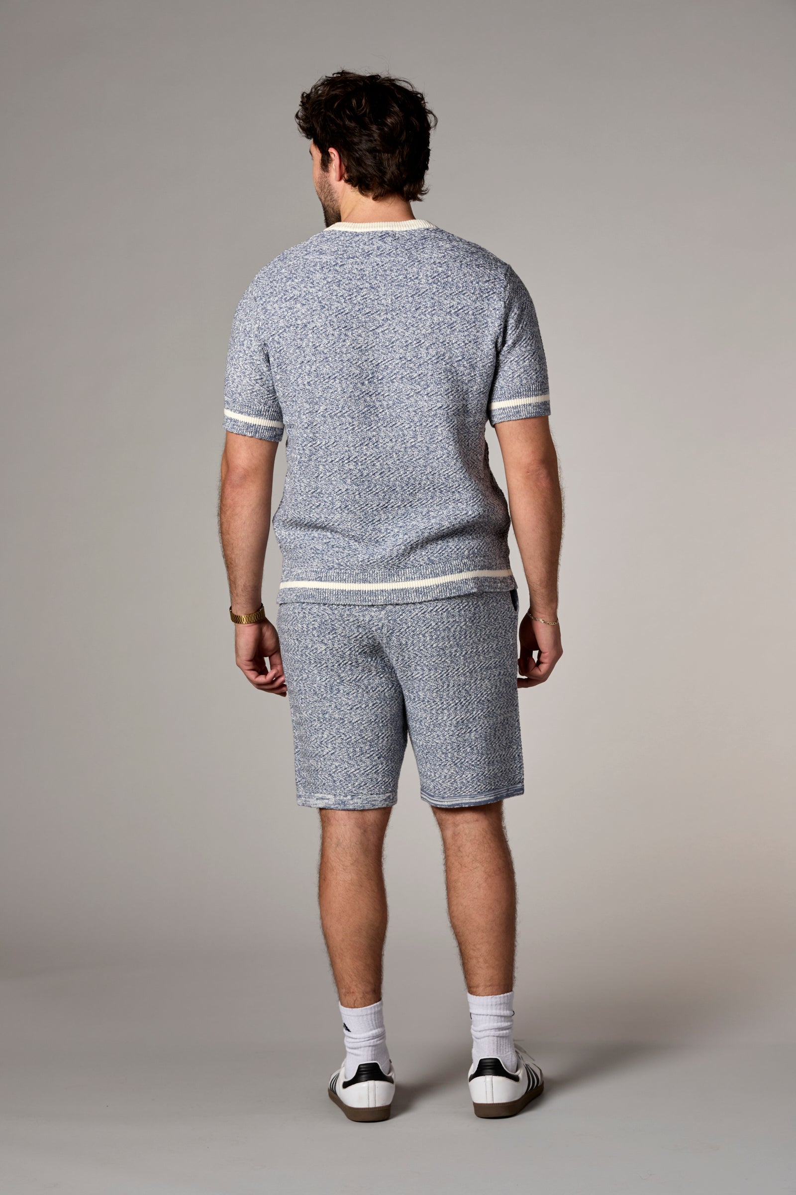 Textured Knit Tee Denim Multi
