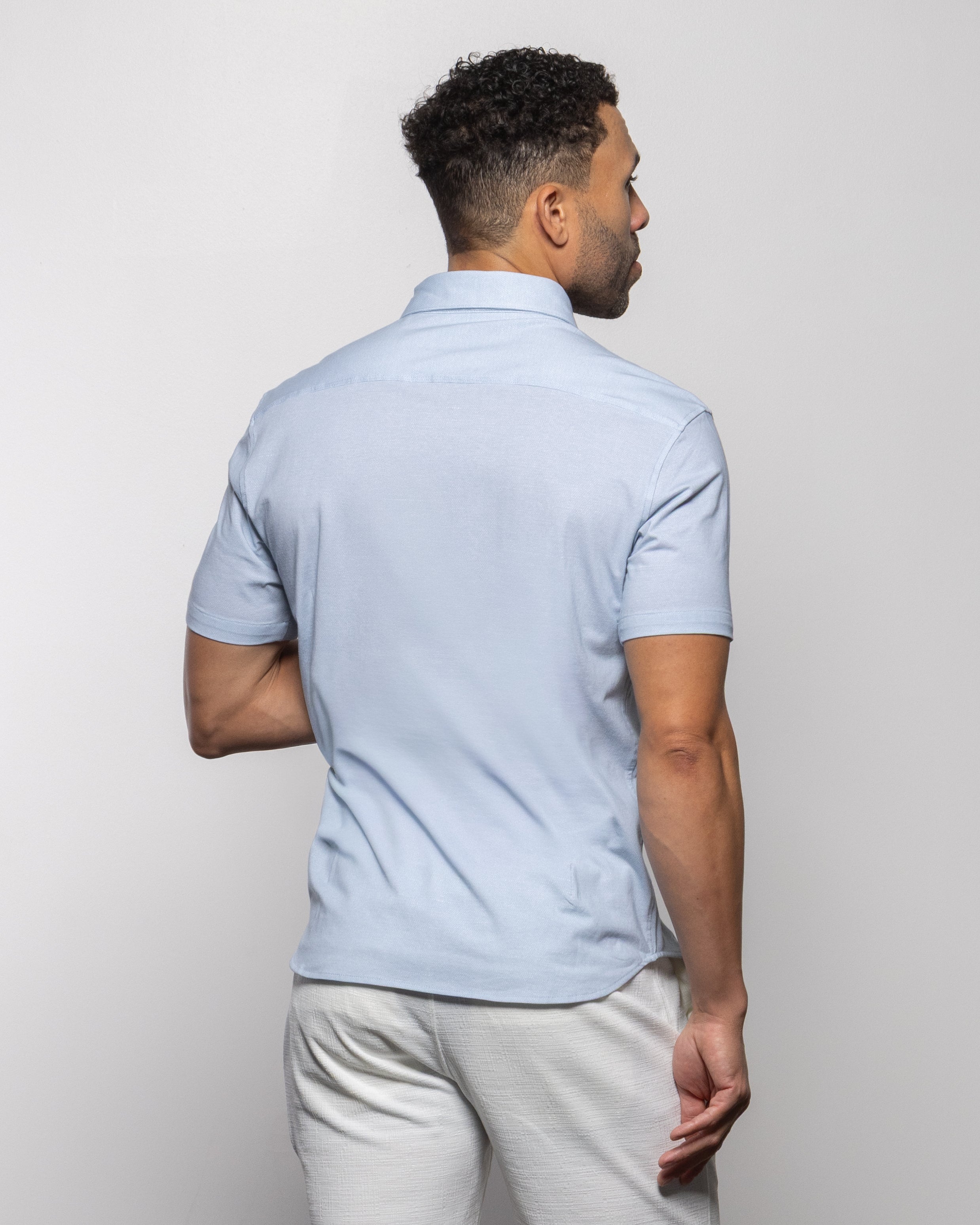 Bello Short Sleeve Linen Shirt Dawn