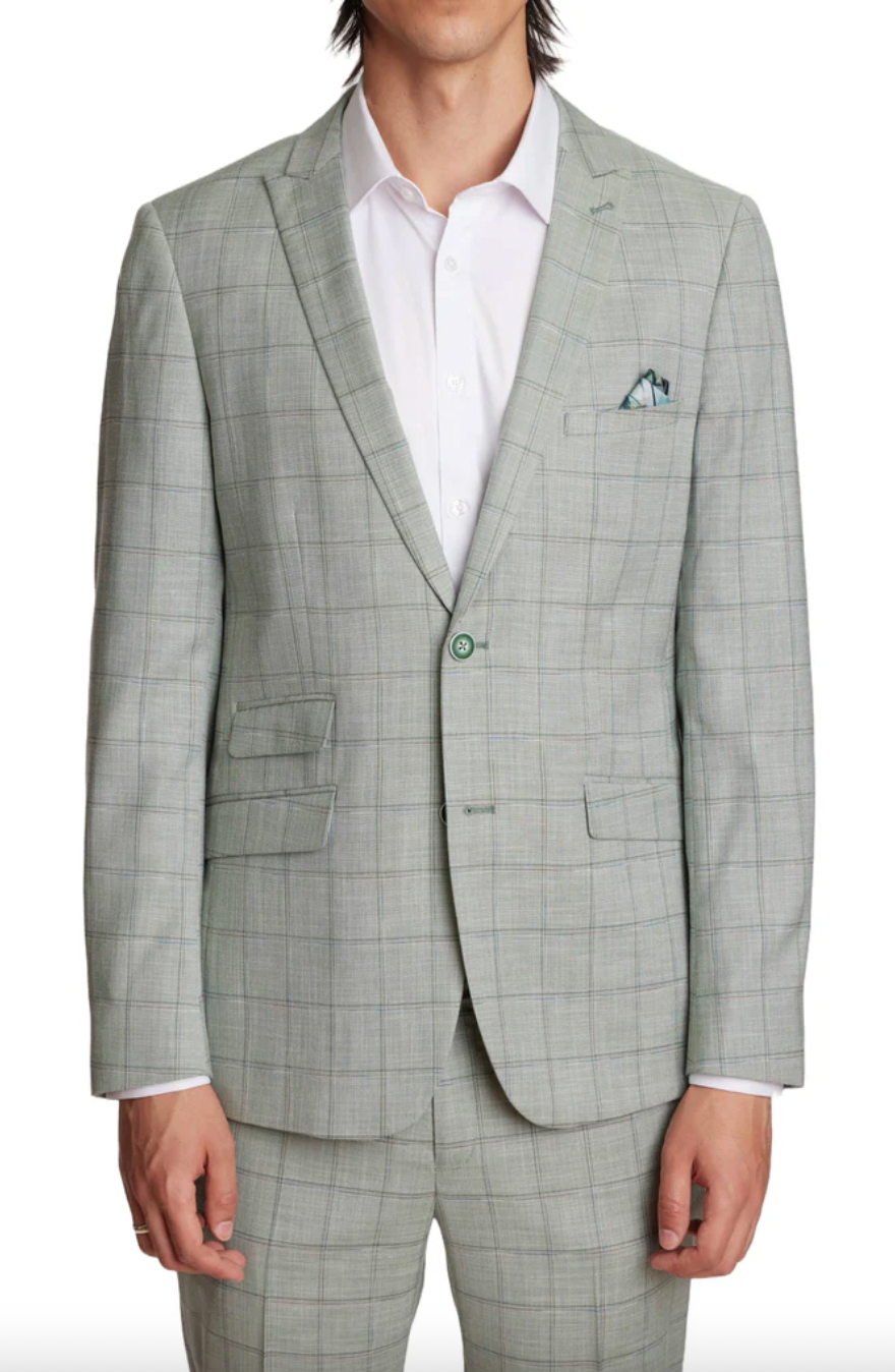 Ashton Peak Slim Jacket Green Double Check