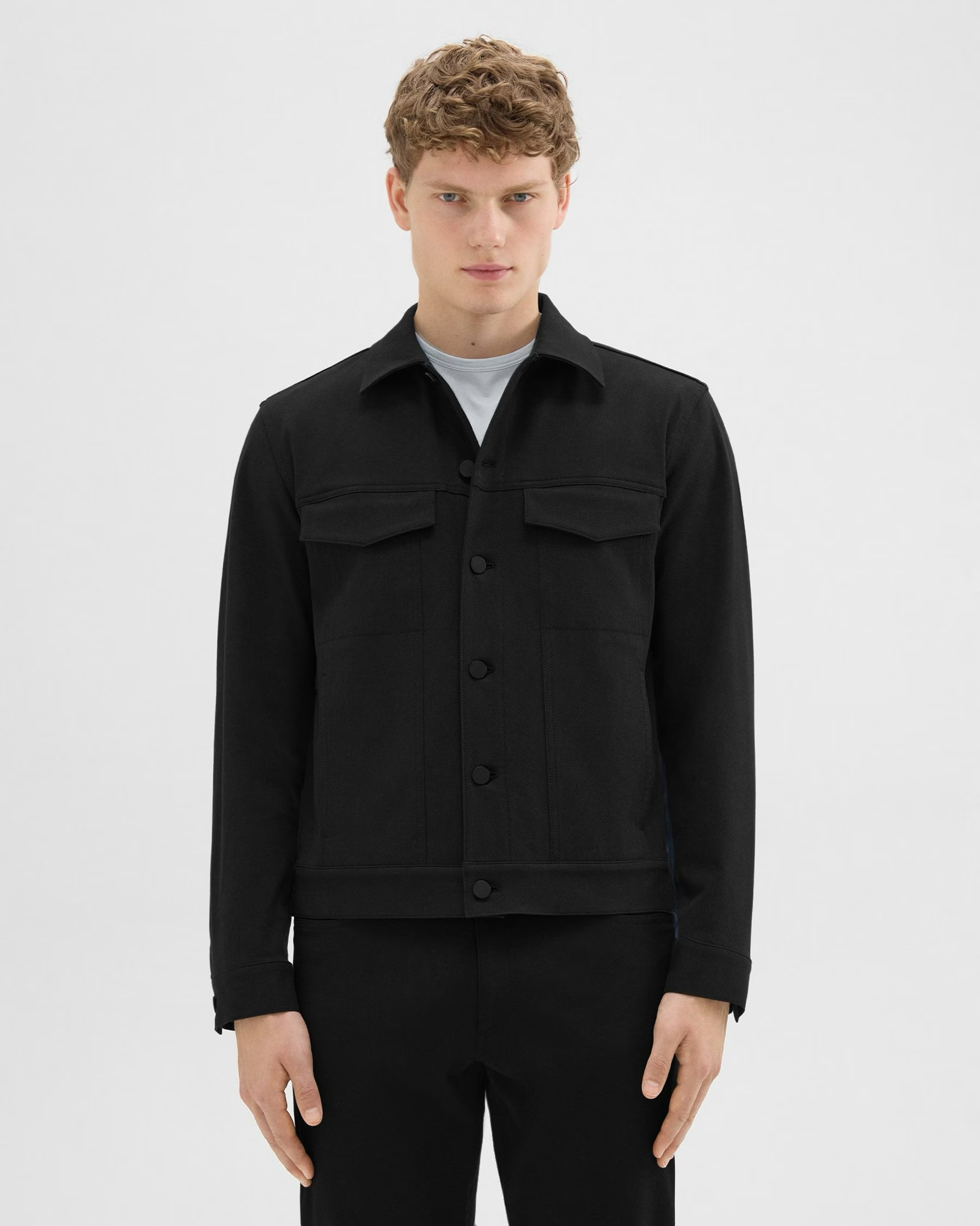 River Trucker Jacket in Neoteric Twill Black