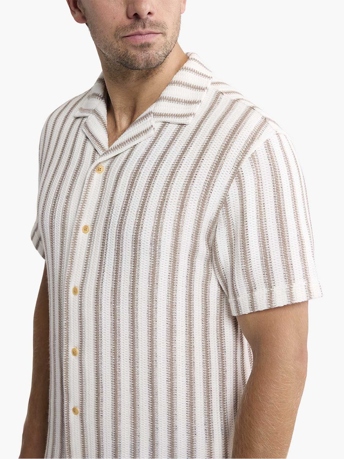 Waveloom Crochet Shirt Natural Stripe