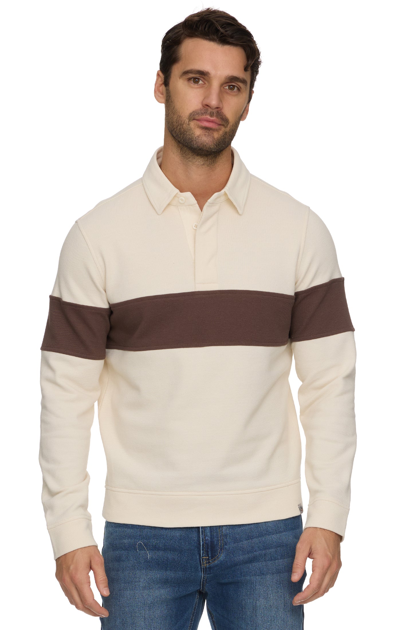 Rogersville Rugby Polo Cream/Brown