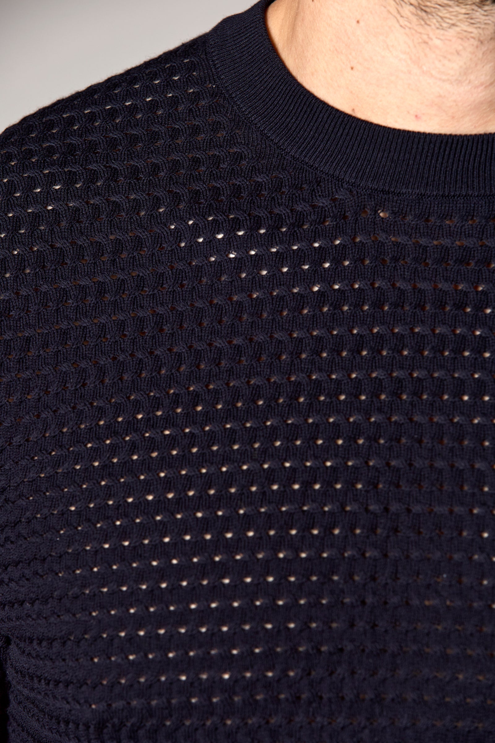 Crochet Sweater Tee Dark Navy