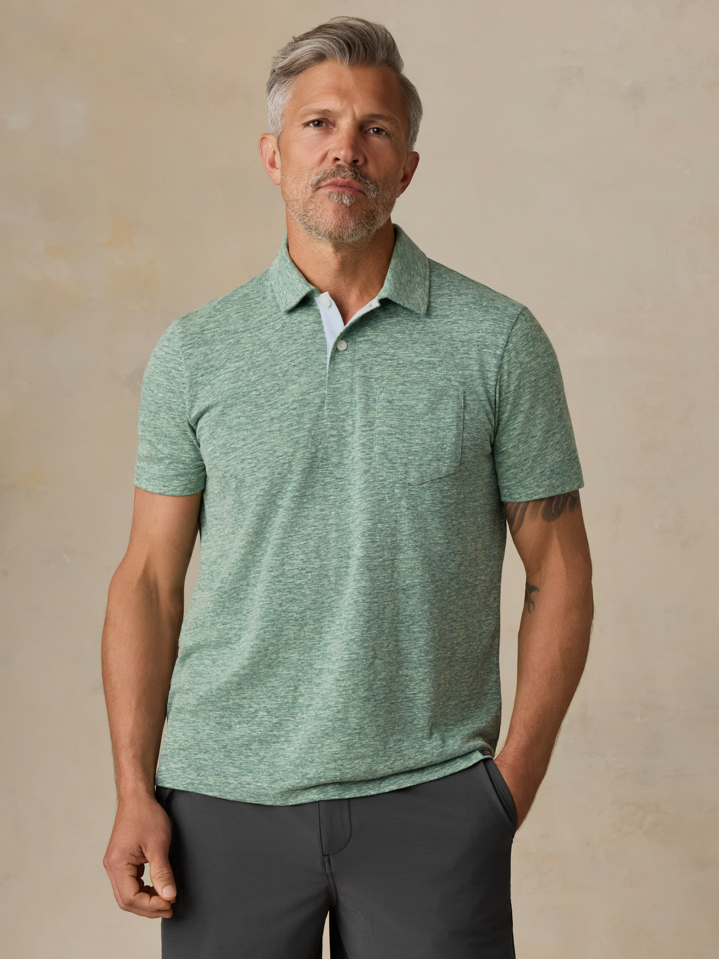 Breeze Short Sleeve Polo Woodsy Green Heather