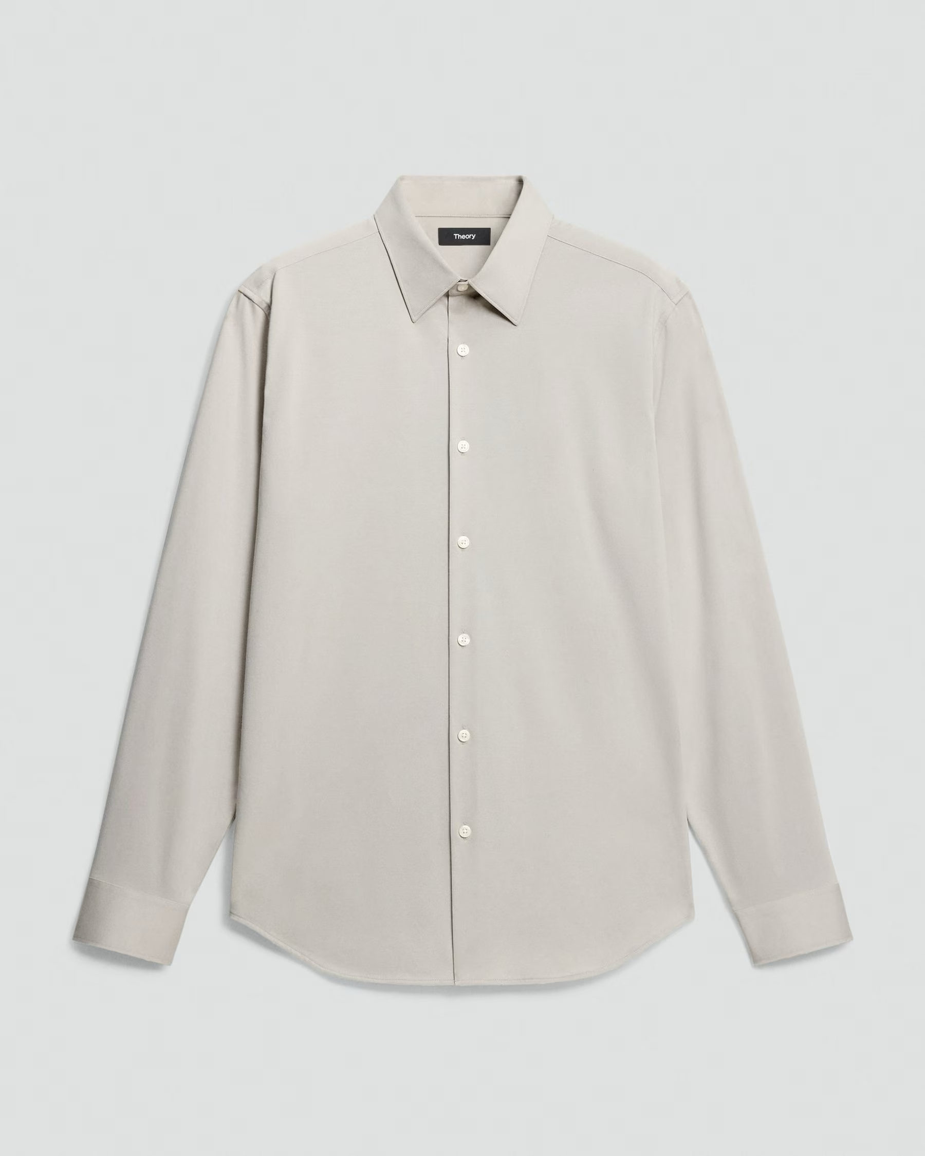 Sylvain Shirt in Structure Knit Silver Cloud