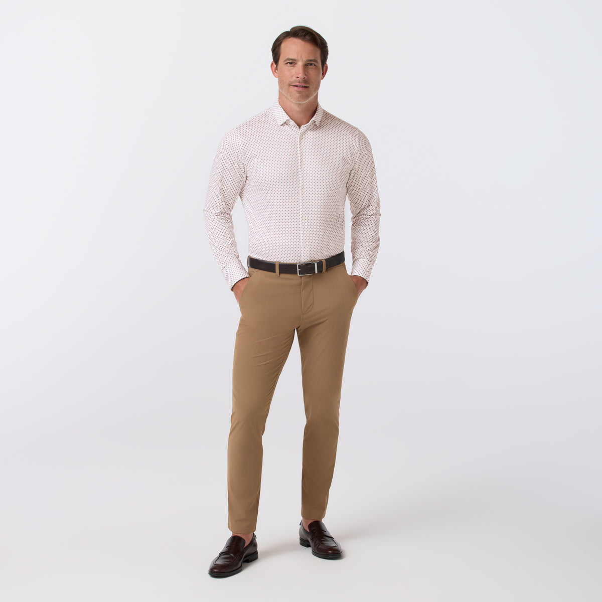 Halyard LS Dress Shirt Espresso Petal Hatch