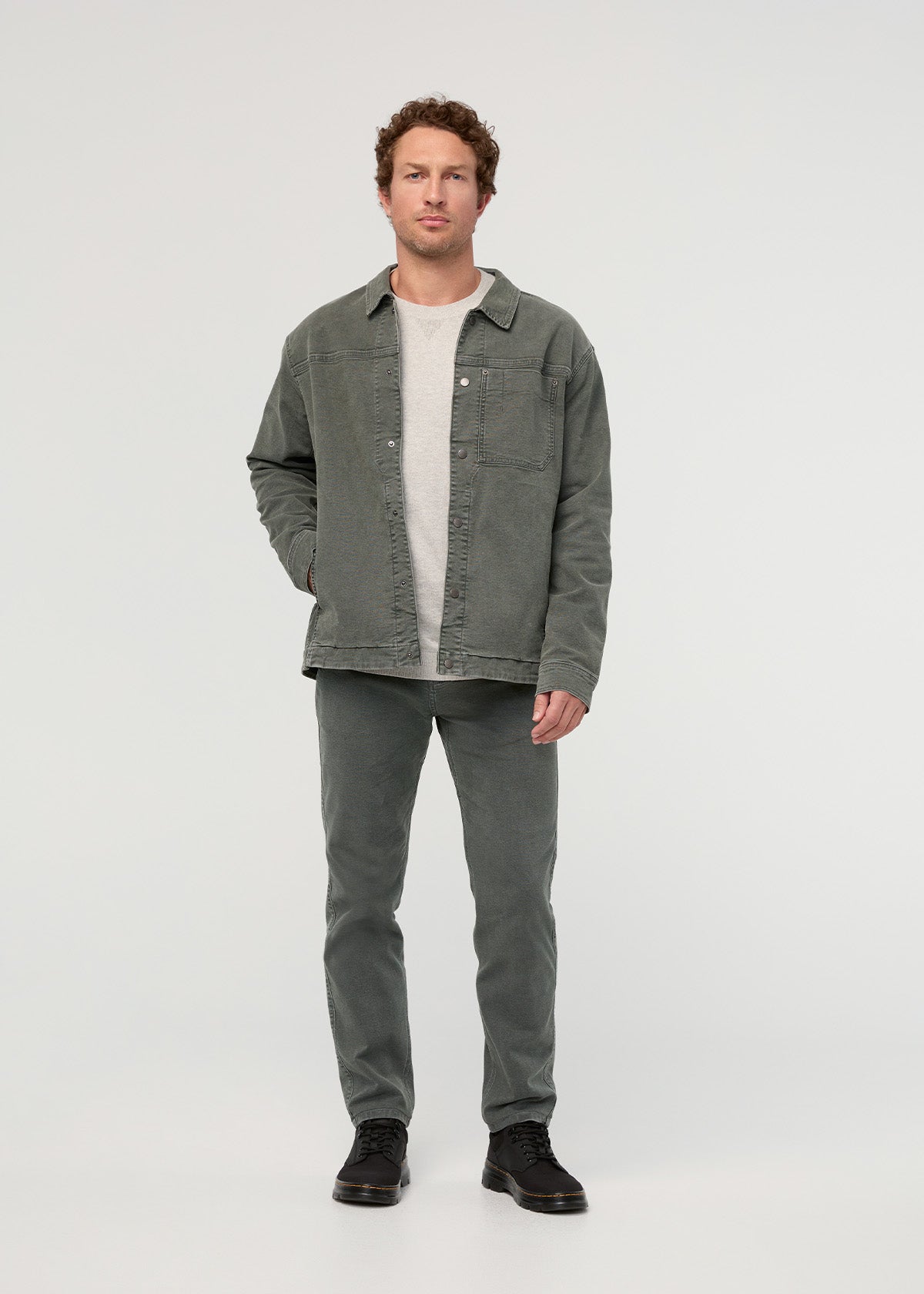 Stretch Canvas Loose Taper Pant Thyme
