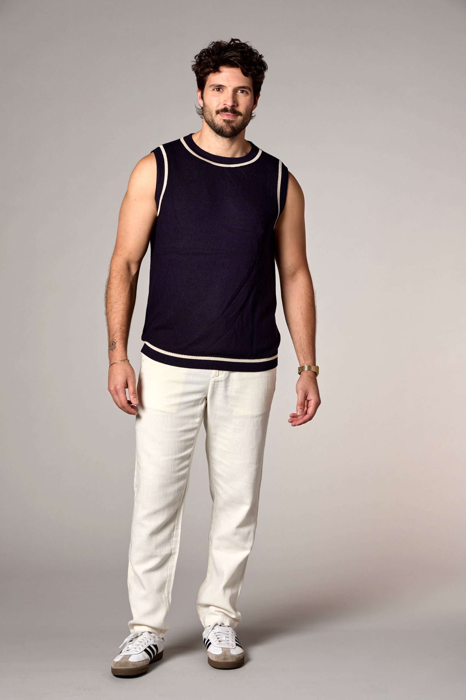 Knit Tank Navy Combo